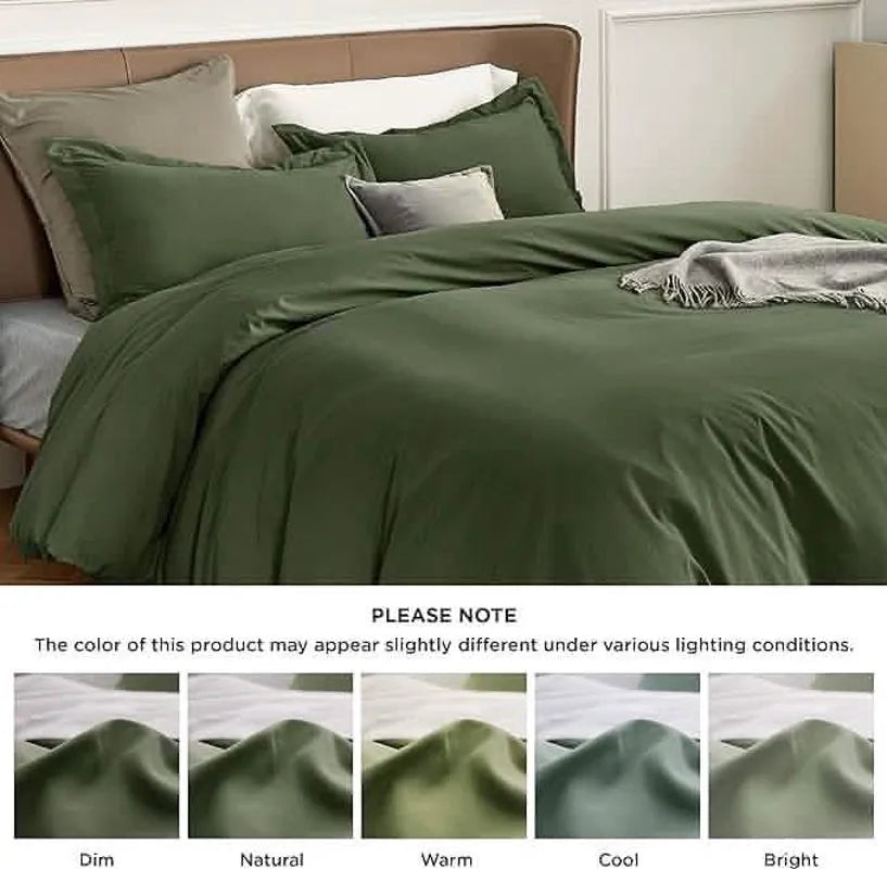 Brushed Microfiber Duvet Cover Set with Fitted Sheet