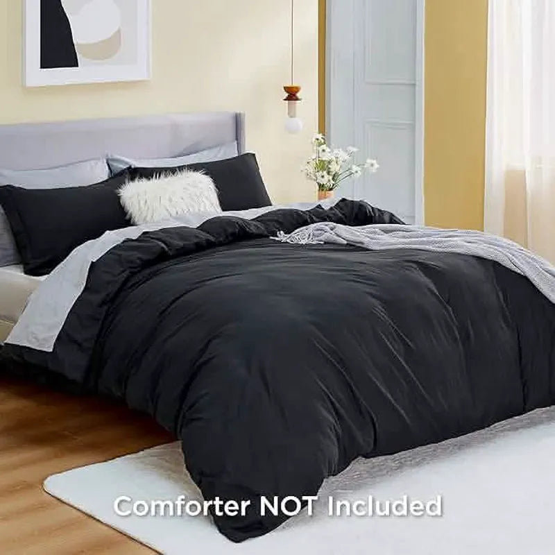 Brushed Microfiber Duvet Cover Set with Fitted Sheet