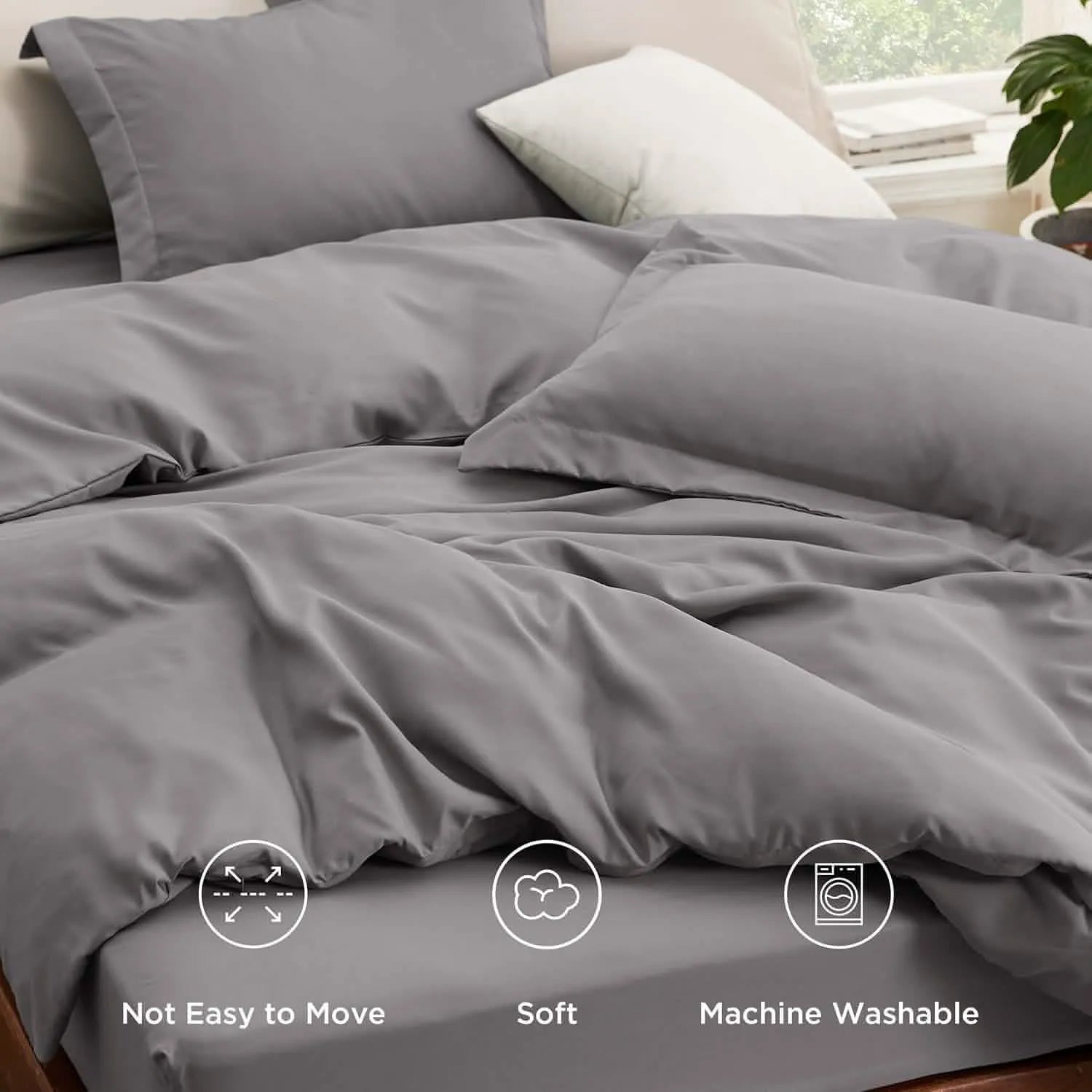 Brushed Microfiber Duvet Cover Set with Fitted Sheet