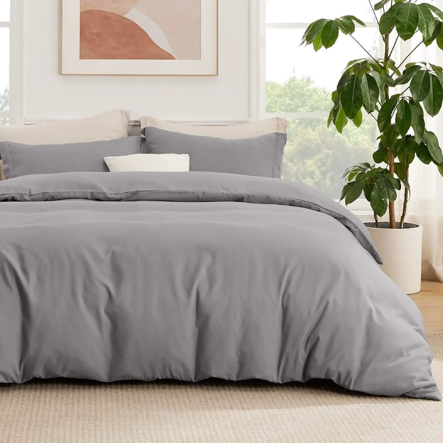 Brushed Microfiber Duvet Cover Set with Fitted Sheet