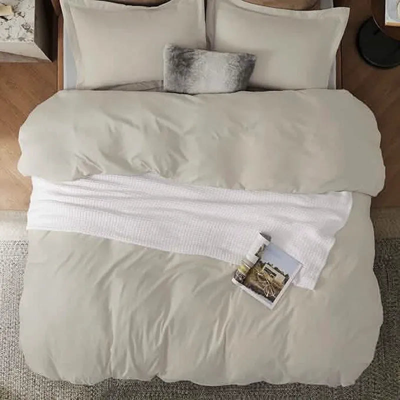 Brushed Microfiber Duvet Cover Set with Fitted Sheet