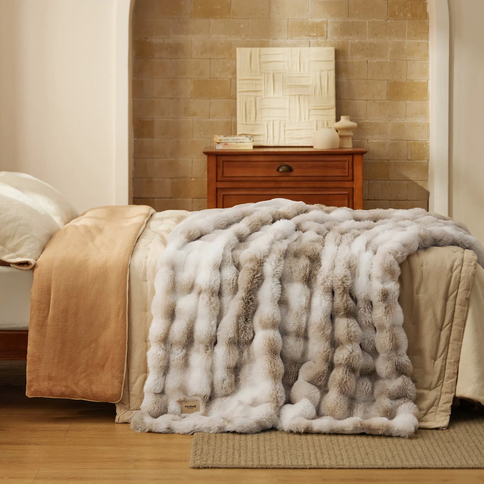 Faux Fur Bubble Blanket