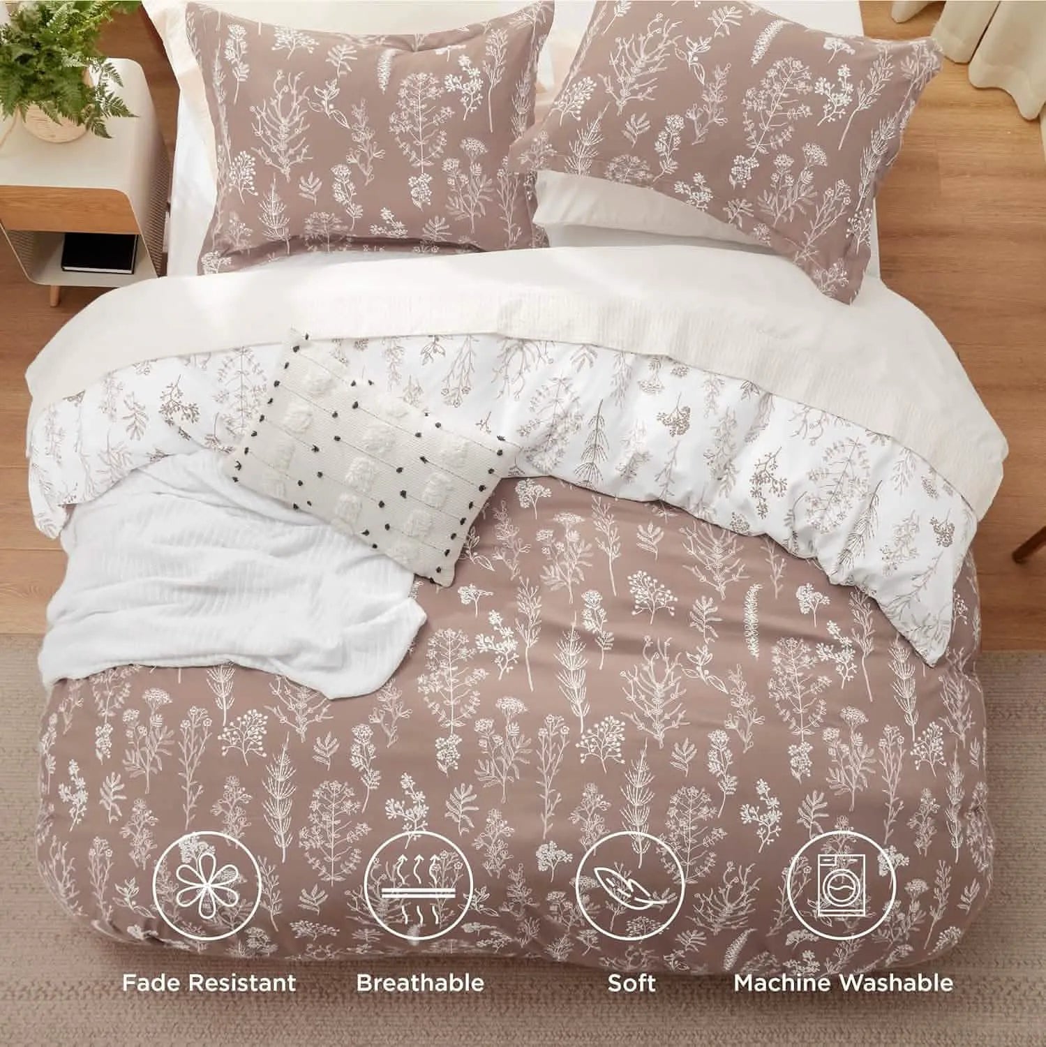 Reversible Floral Duvet Cover Set