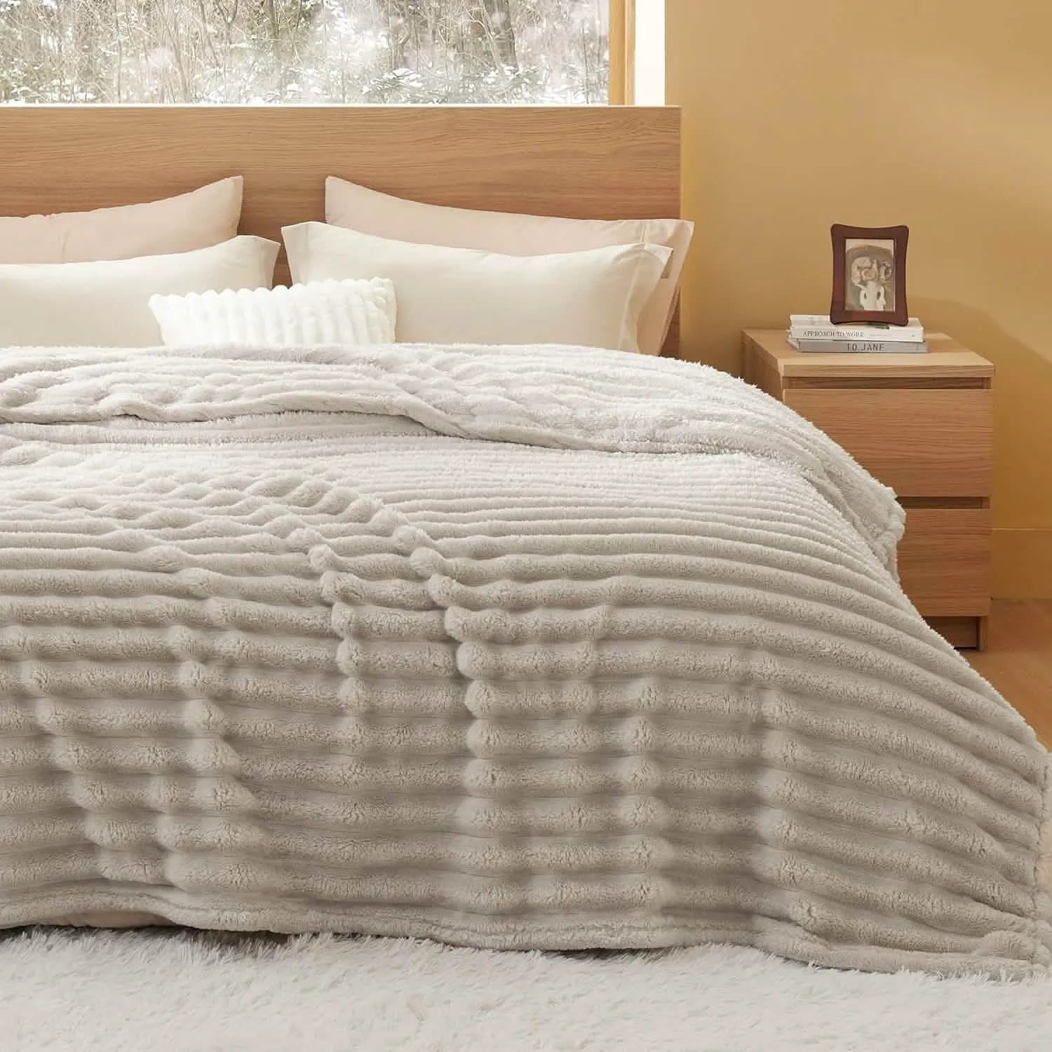 Luxplush Striped Throw Blanket