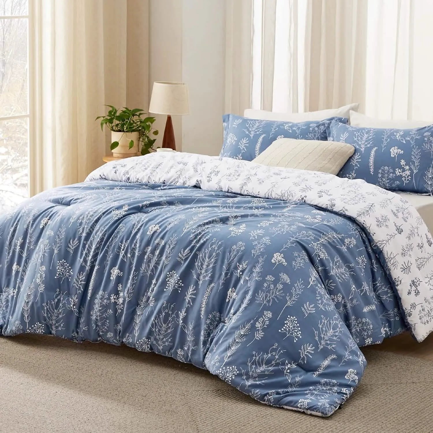 Reversible Floral Comforter Set