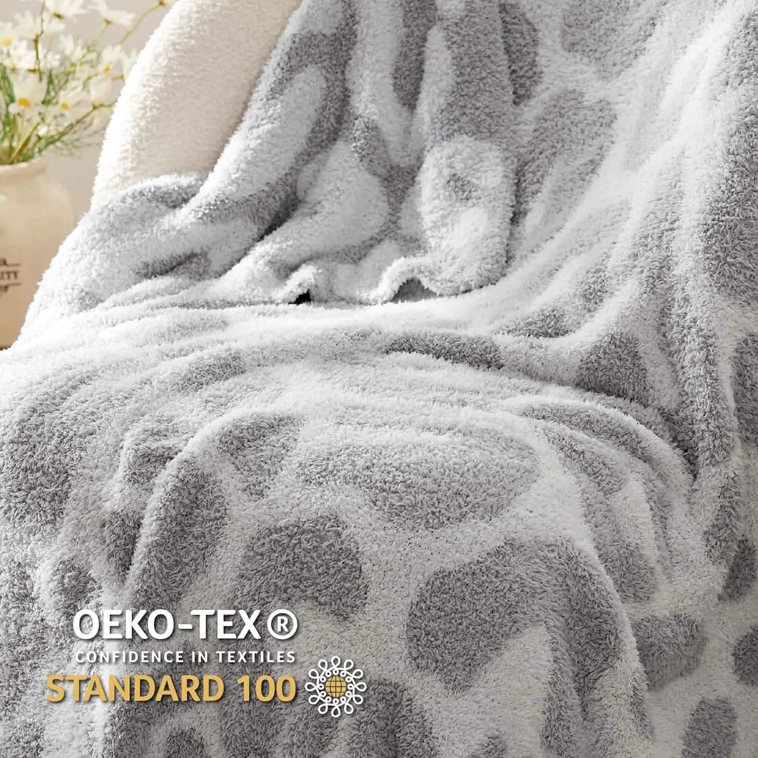 Feather Yarn Throw Blanket