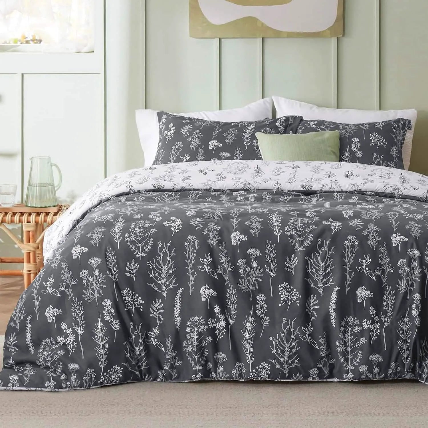 Reversible Floral Duvet Cover Set