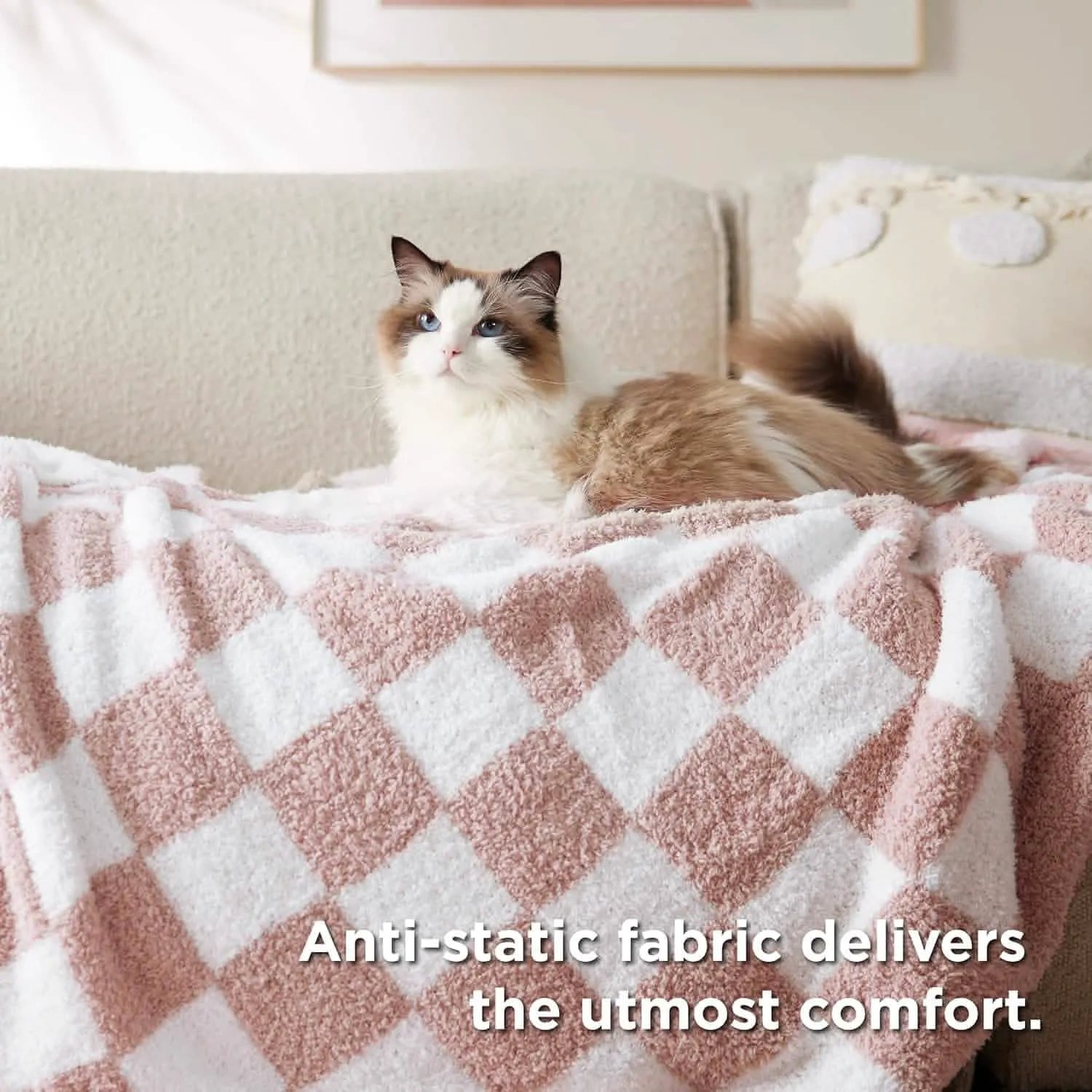 Ultra-Soft Reversible Checkered Blanket