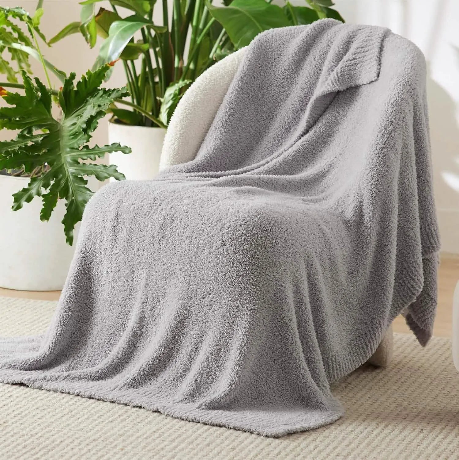 Feather Yarn Throw Blanket