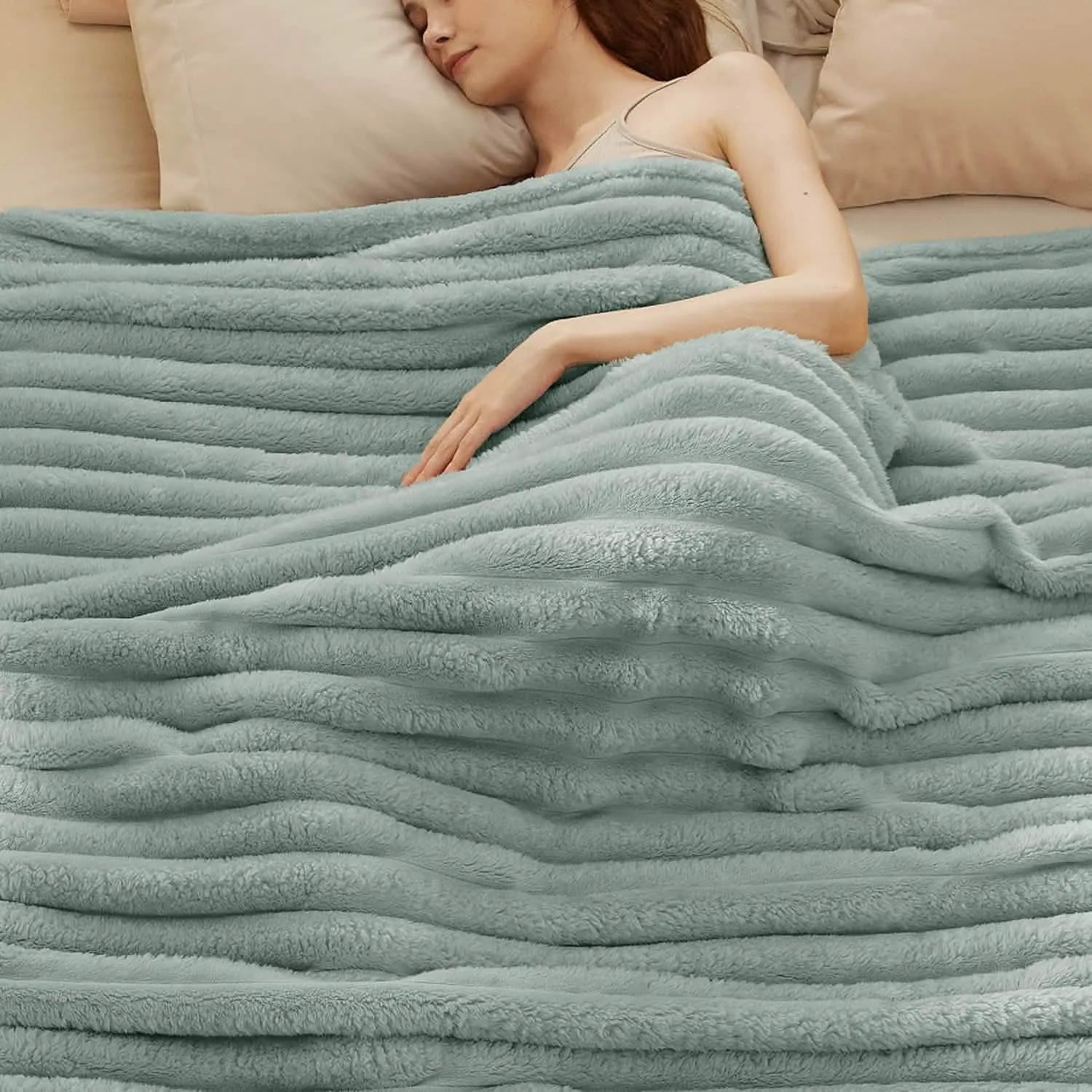 Luxplush Striped Throw Blanket