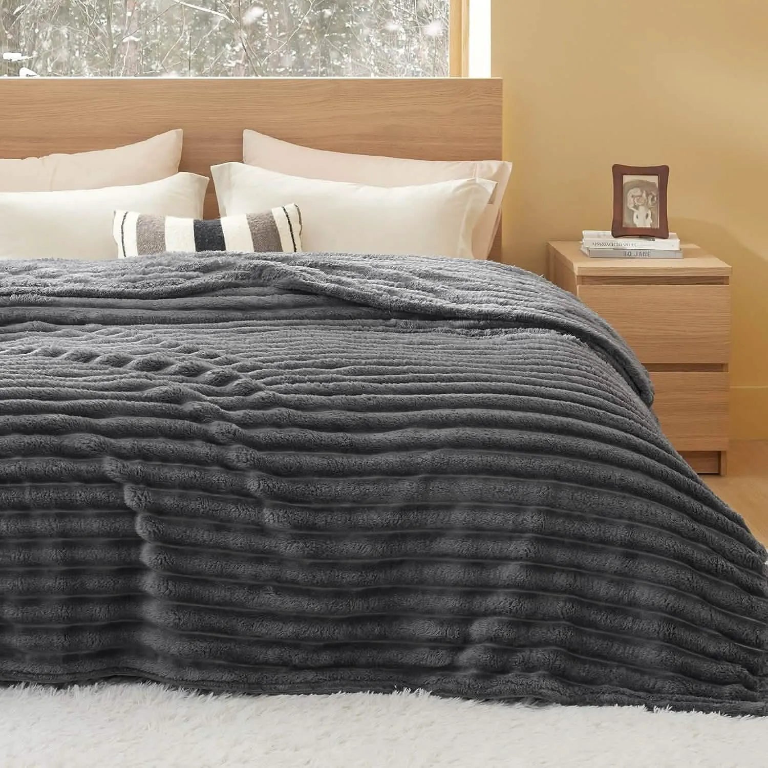 Luxplush Striped Throw Blanket