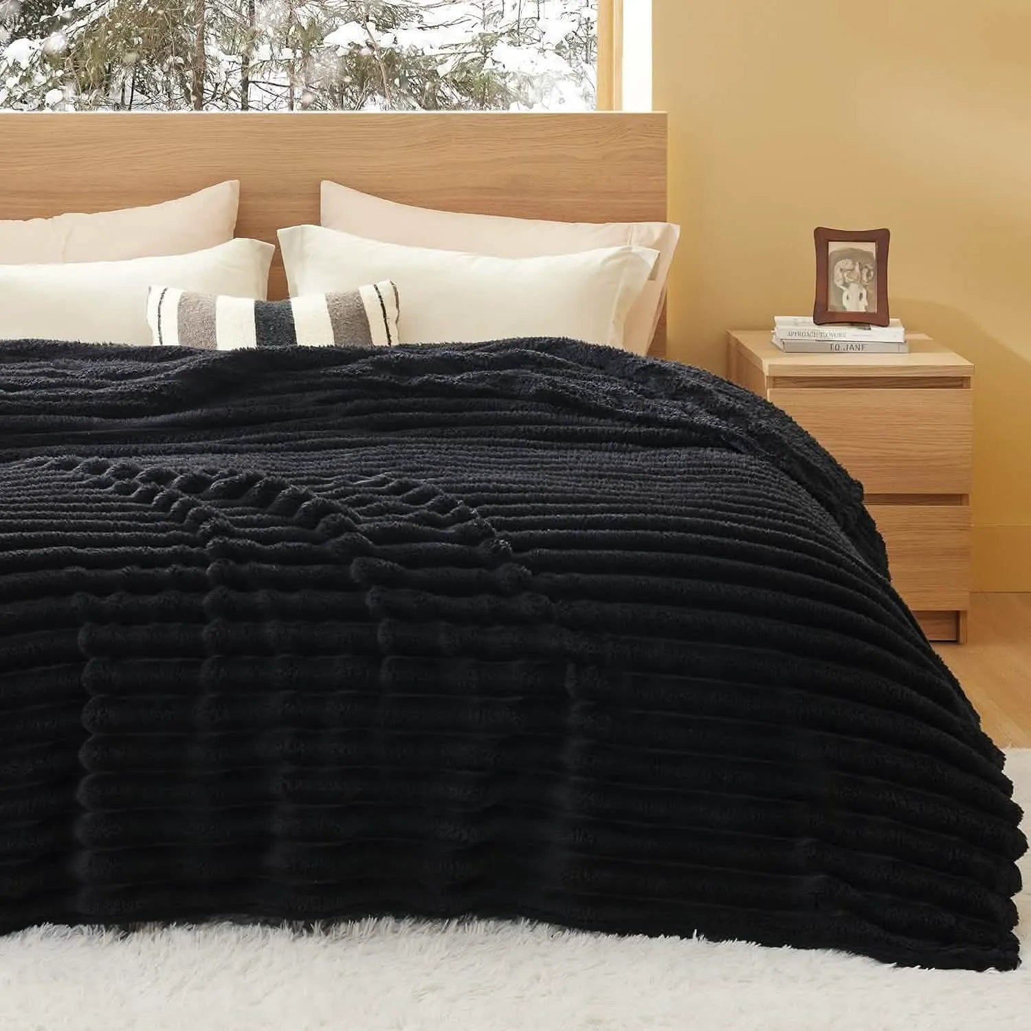 Luxplush Striped Throw Blanket