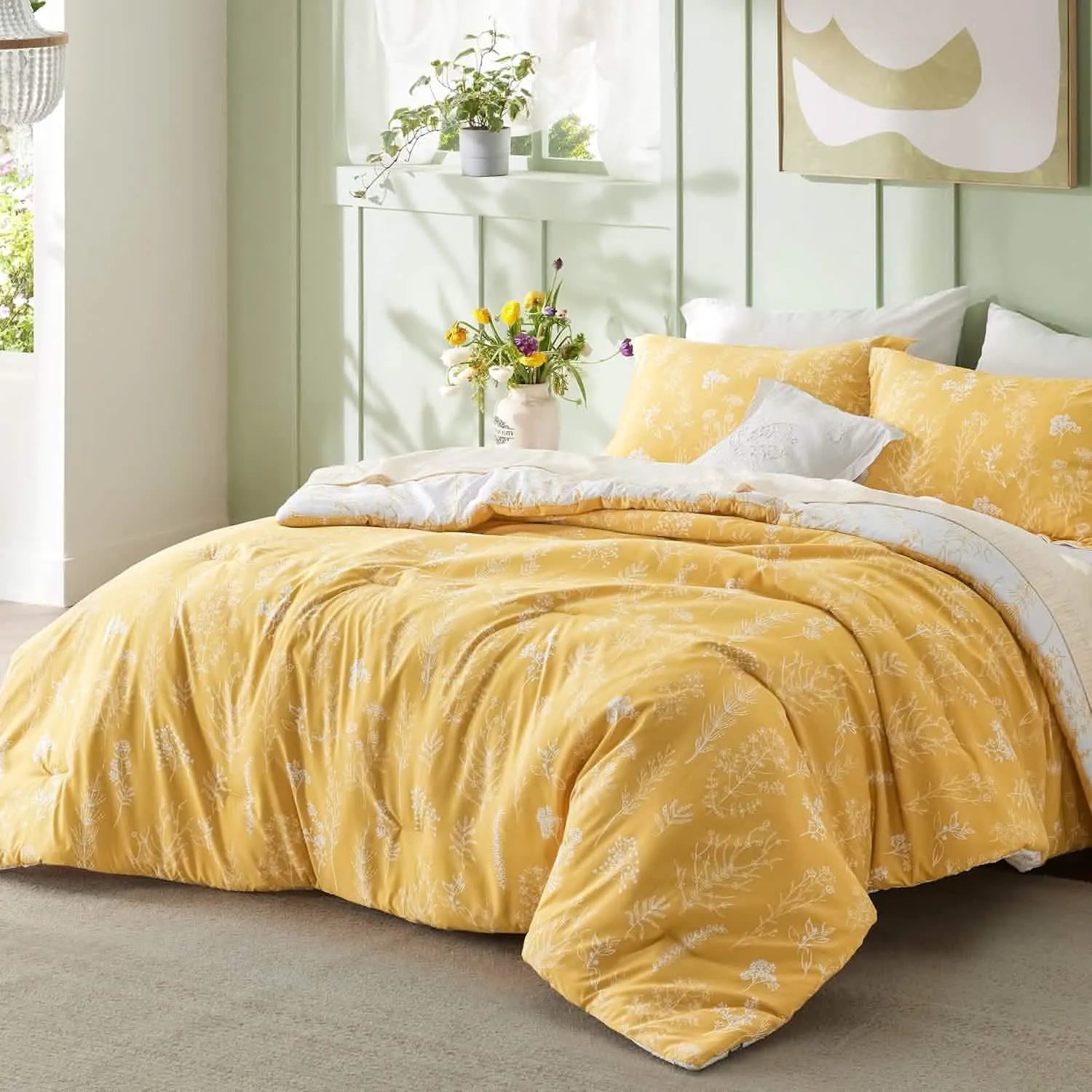 Reversible Floral Comforter Set