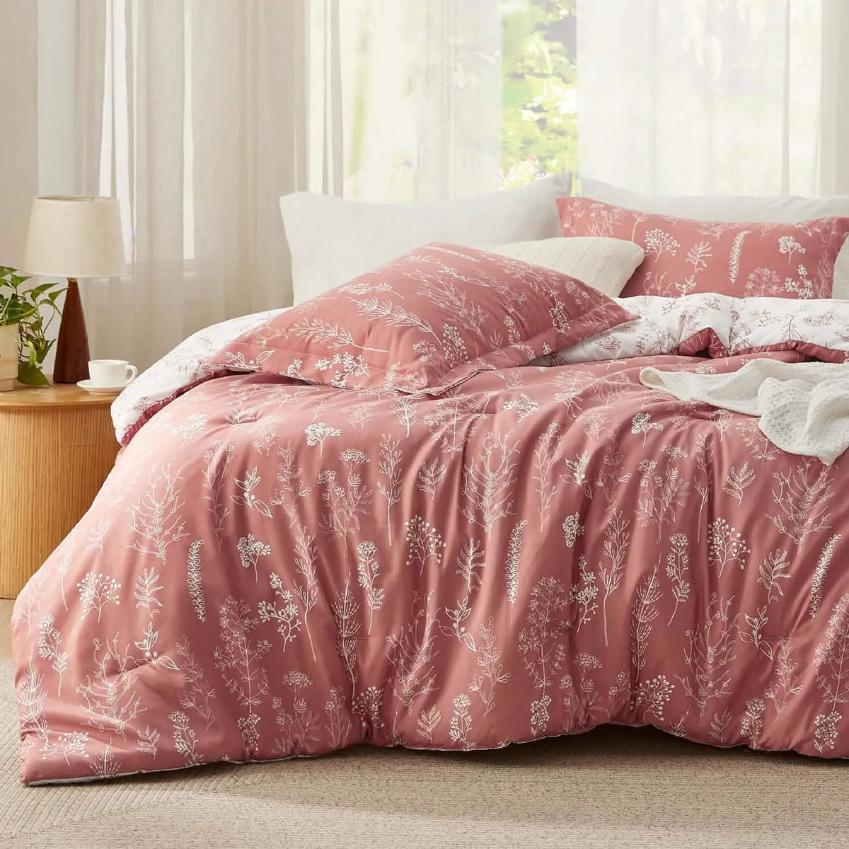 Reversible Floral Comforter Set