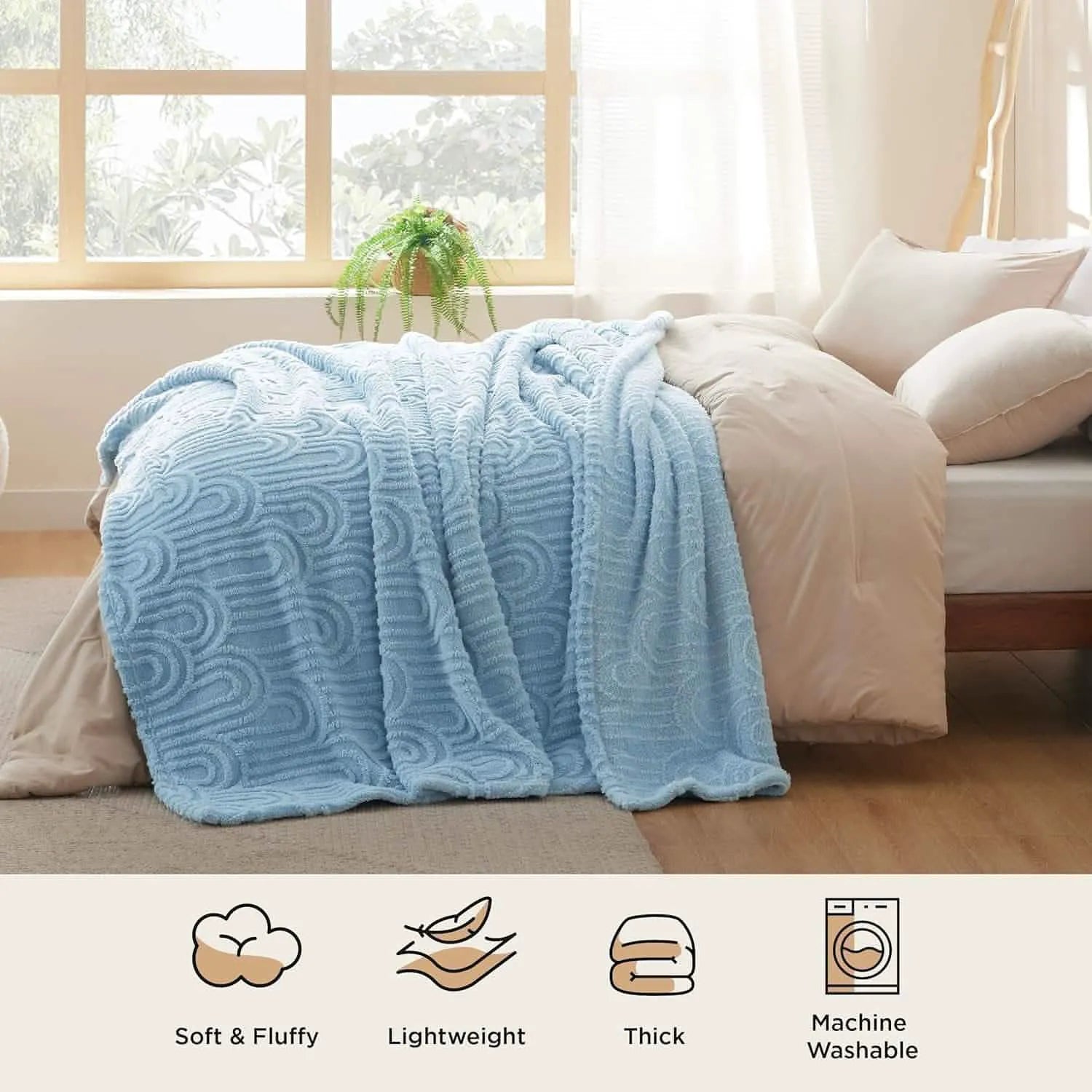 Arch Shaggy Sherpa Fleece Blanket