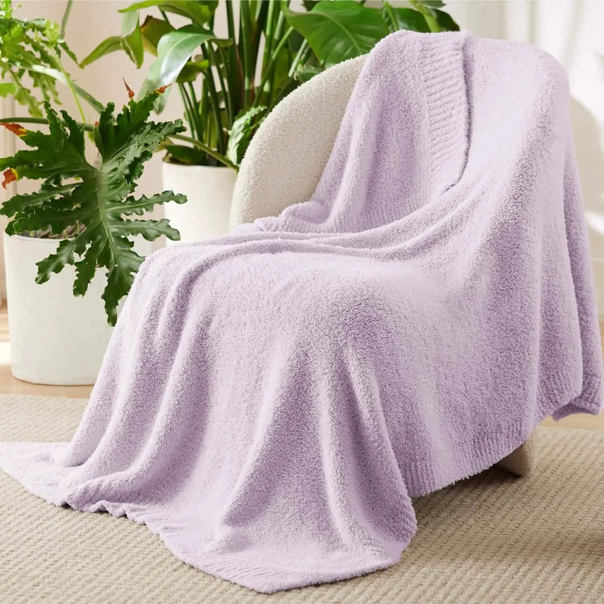 Feather Yarn Throw Blanket