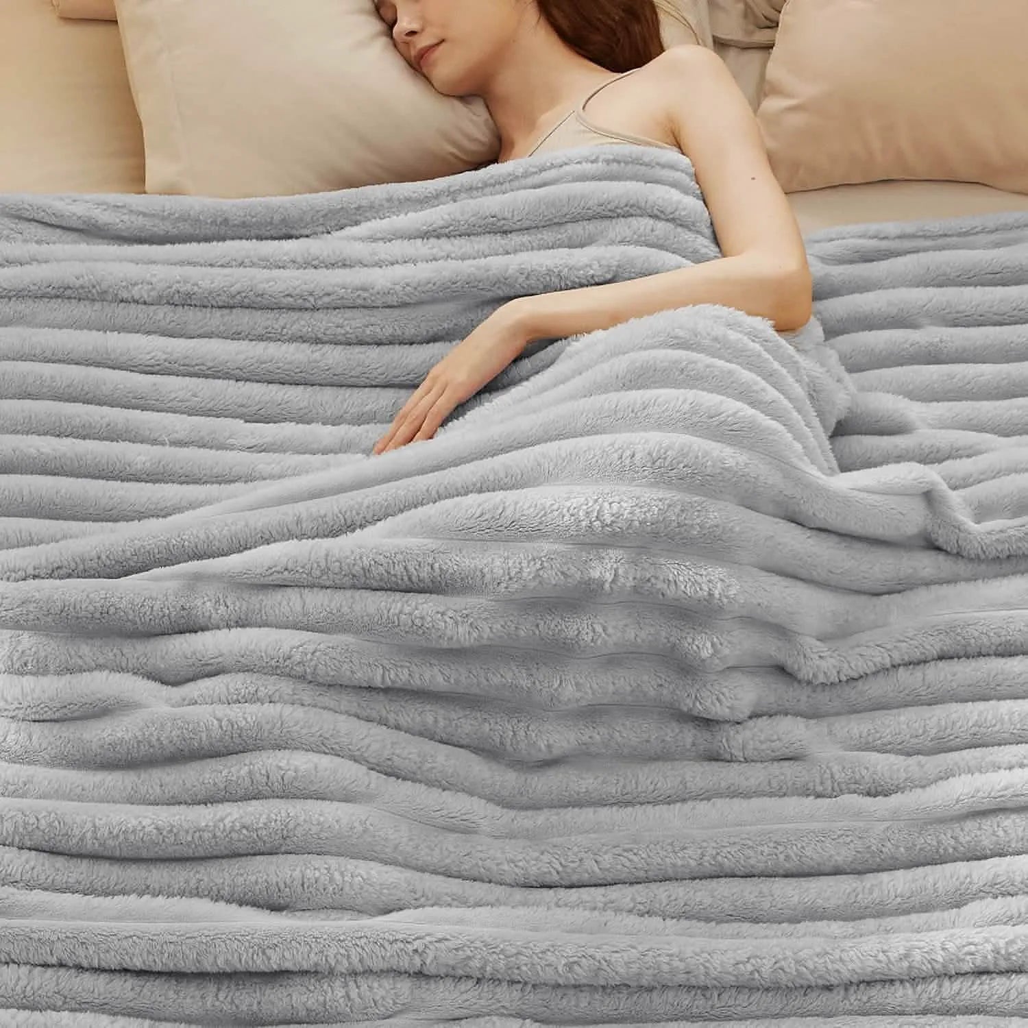 Luxplush Striped Throw Blanket