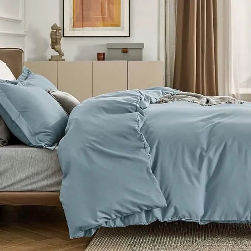 Brushed Microfiber Duvet Cover Set with Fitted Sheet