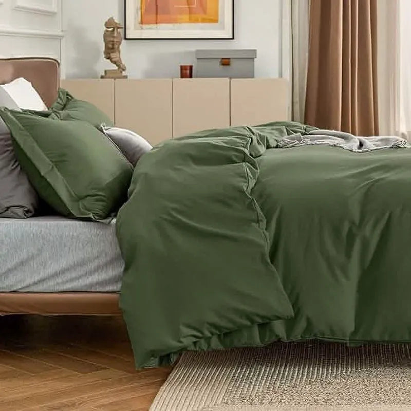 Brushed Microfiber Duvet Cover Set with Fitted Sheet