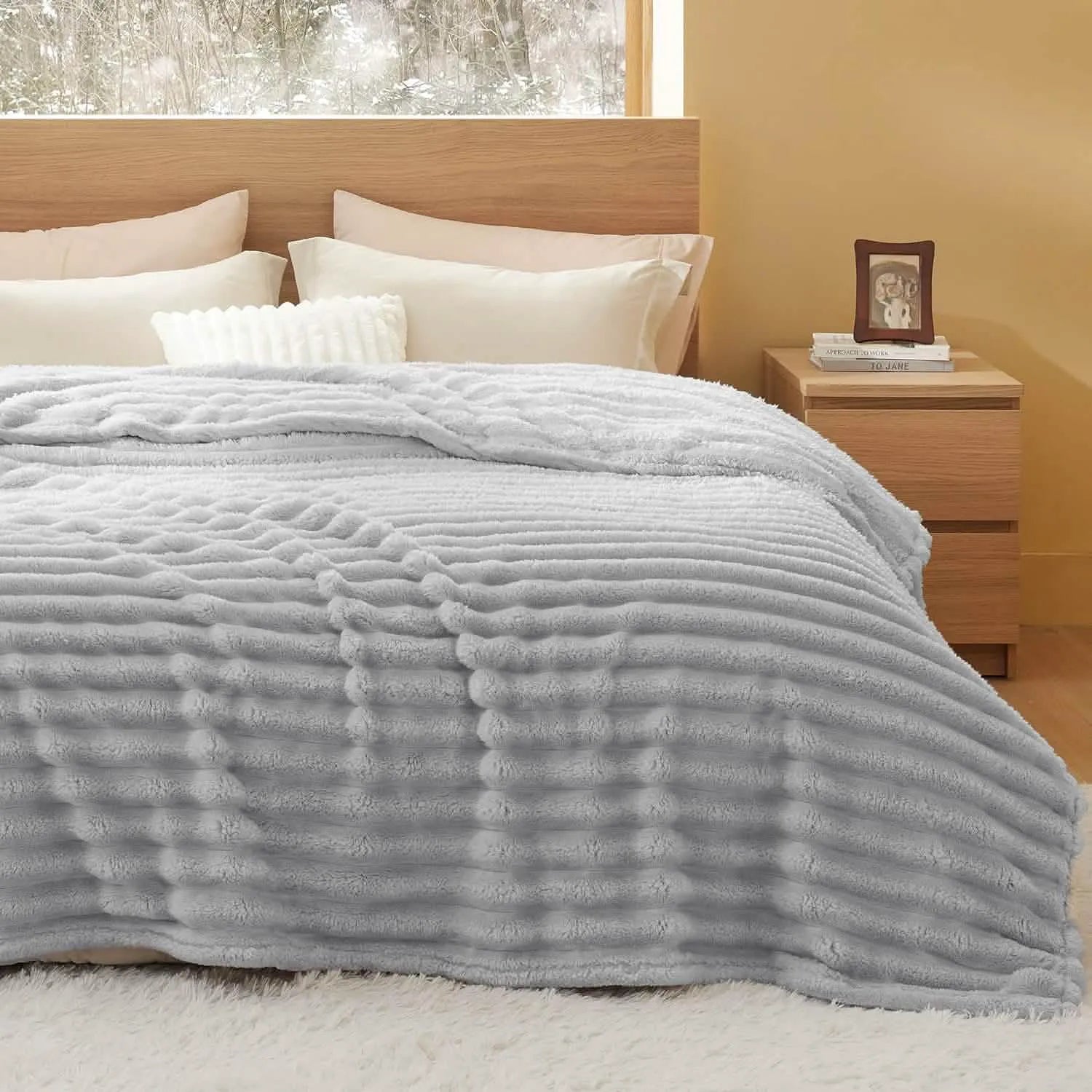 Luxplush Striped Throw Blanket