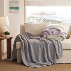 Feather Yarn Throw Blanket