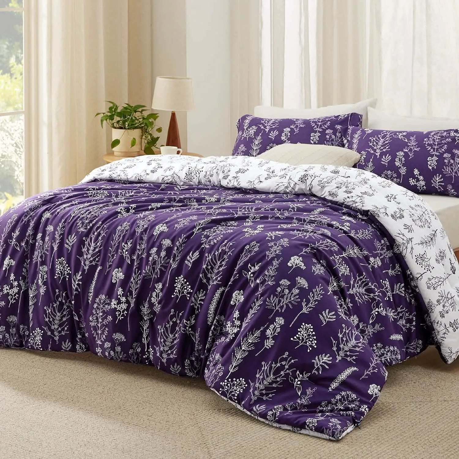 Reversible Floral Comforter Set