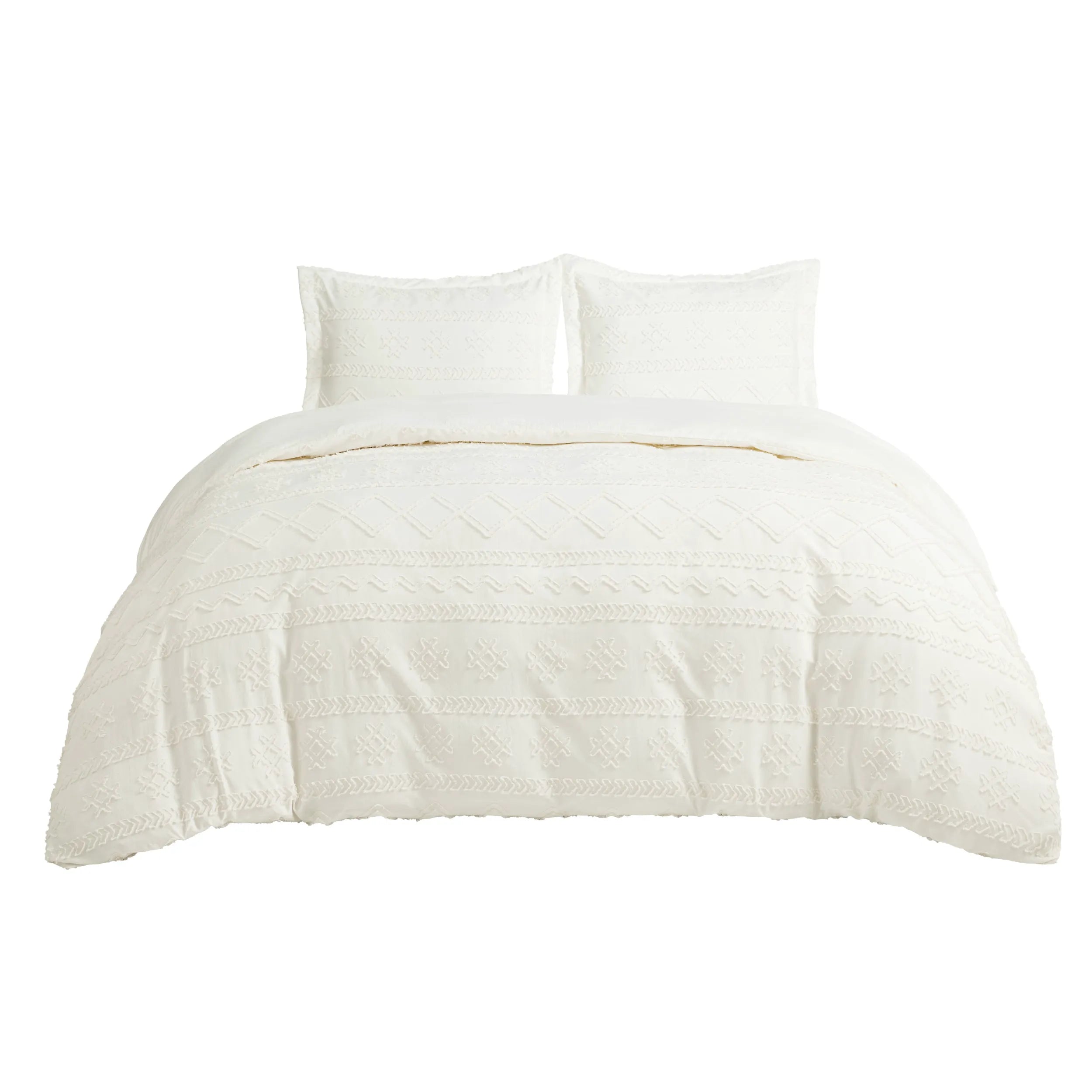 Boho Tufted Embroidery Duvet Cover Set