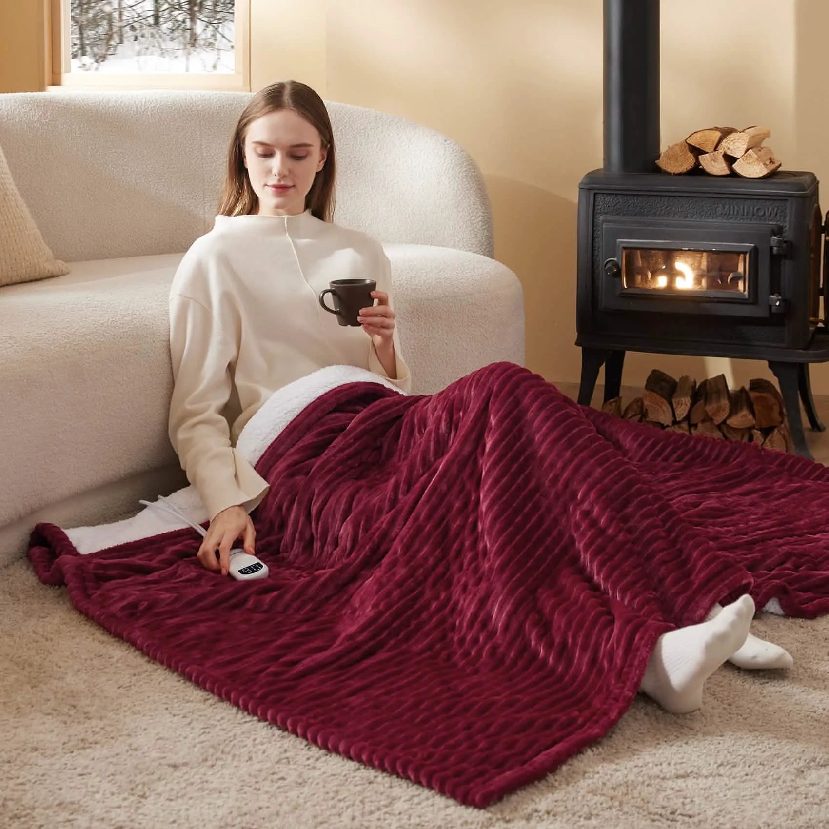 Ribbed Heated Blanket