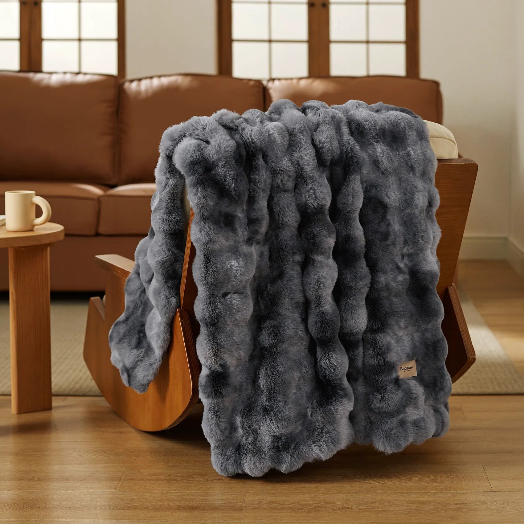 Faux Fur Bubble Blanket