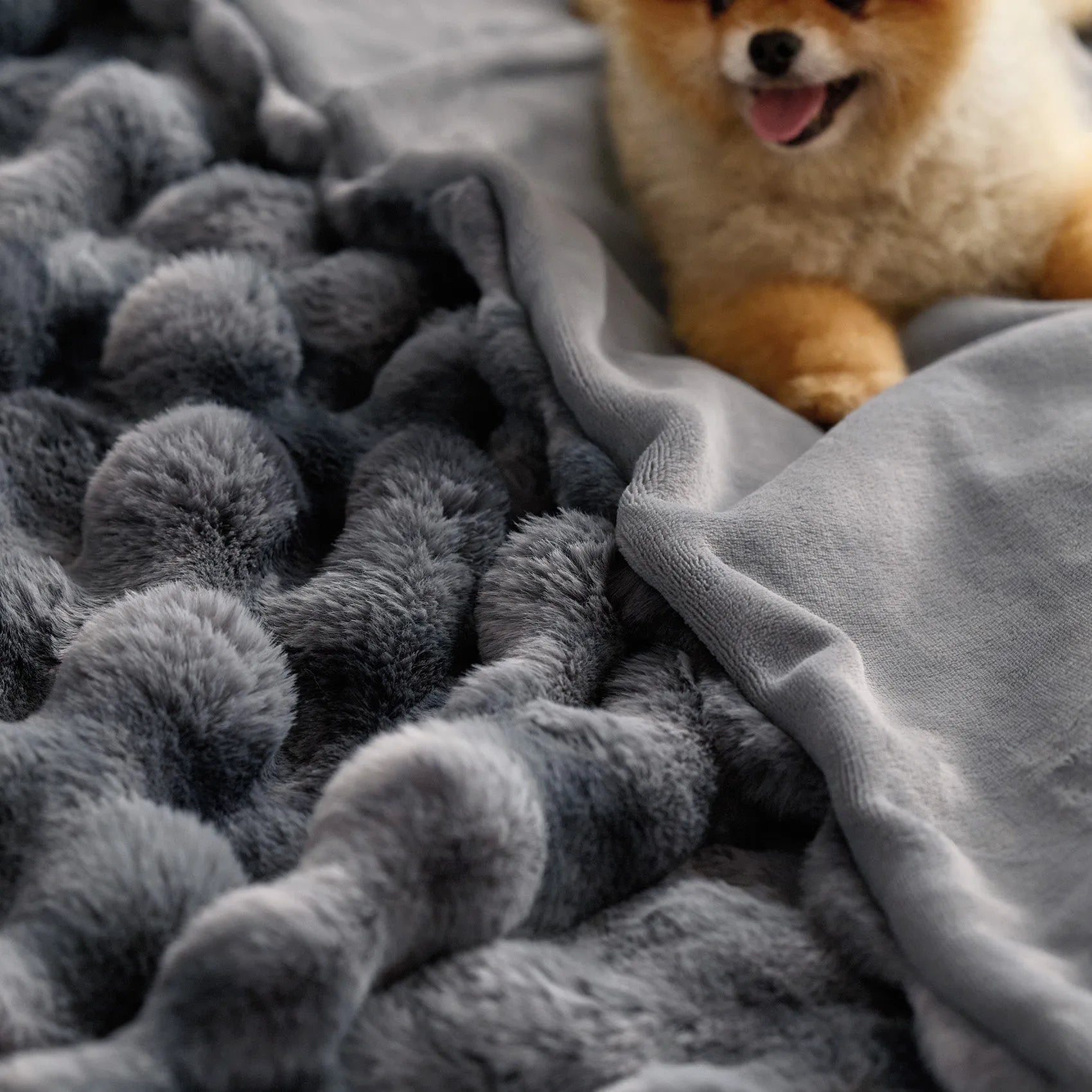 Faux Fur Bubble Blanket