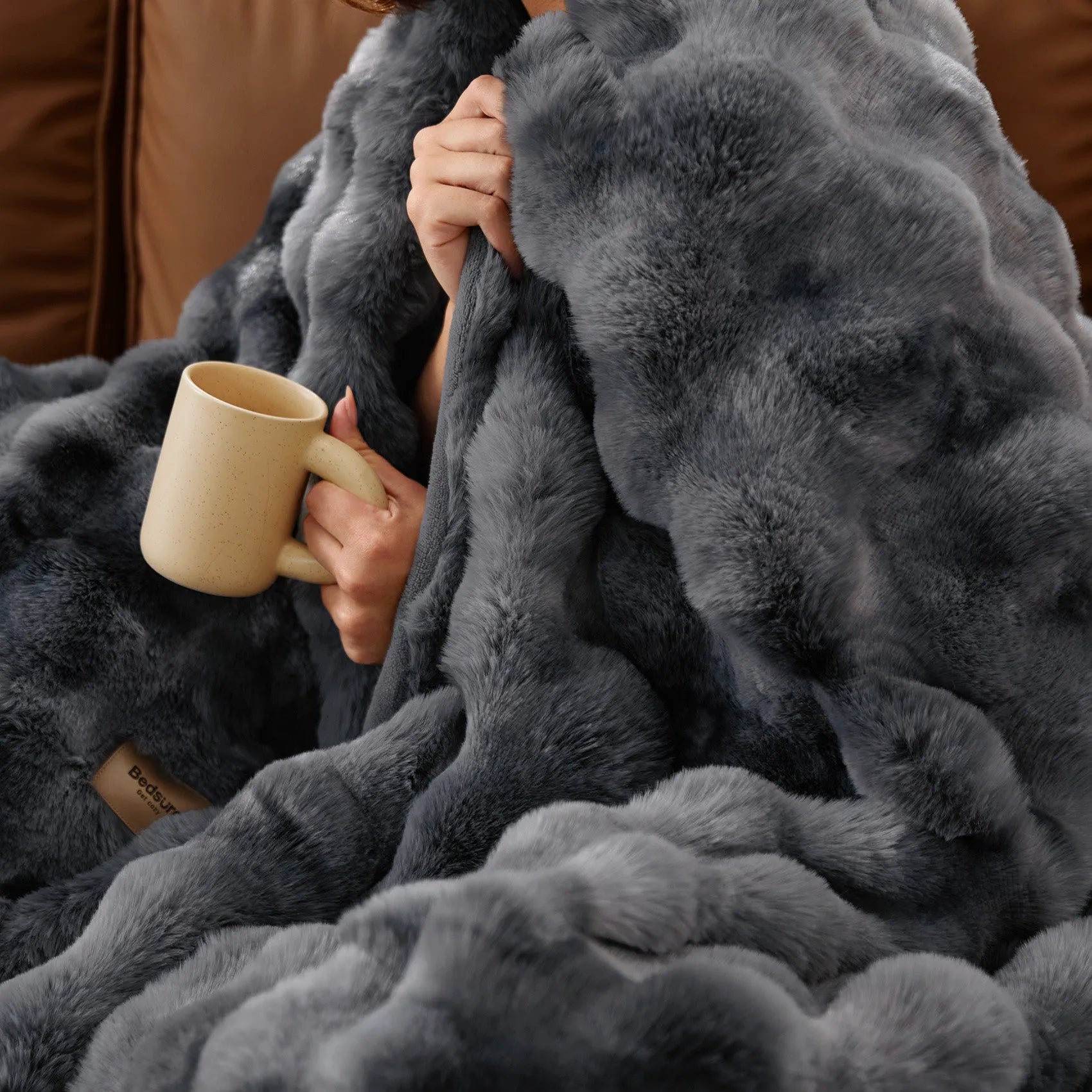 Faux Fur Bubble Blanket