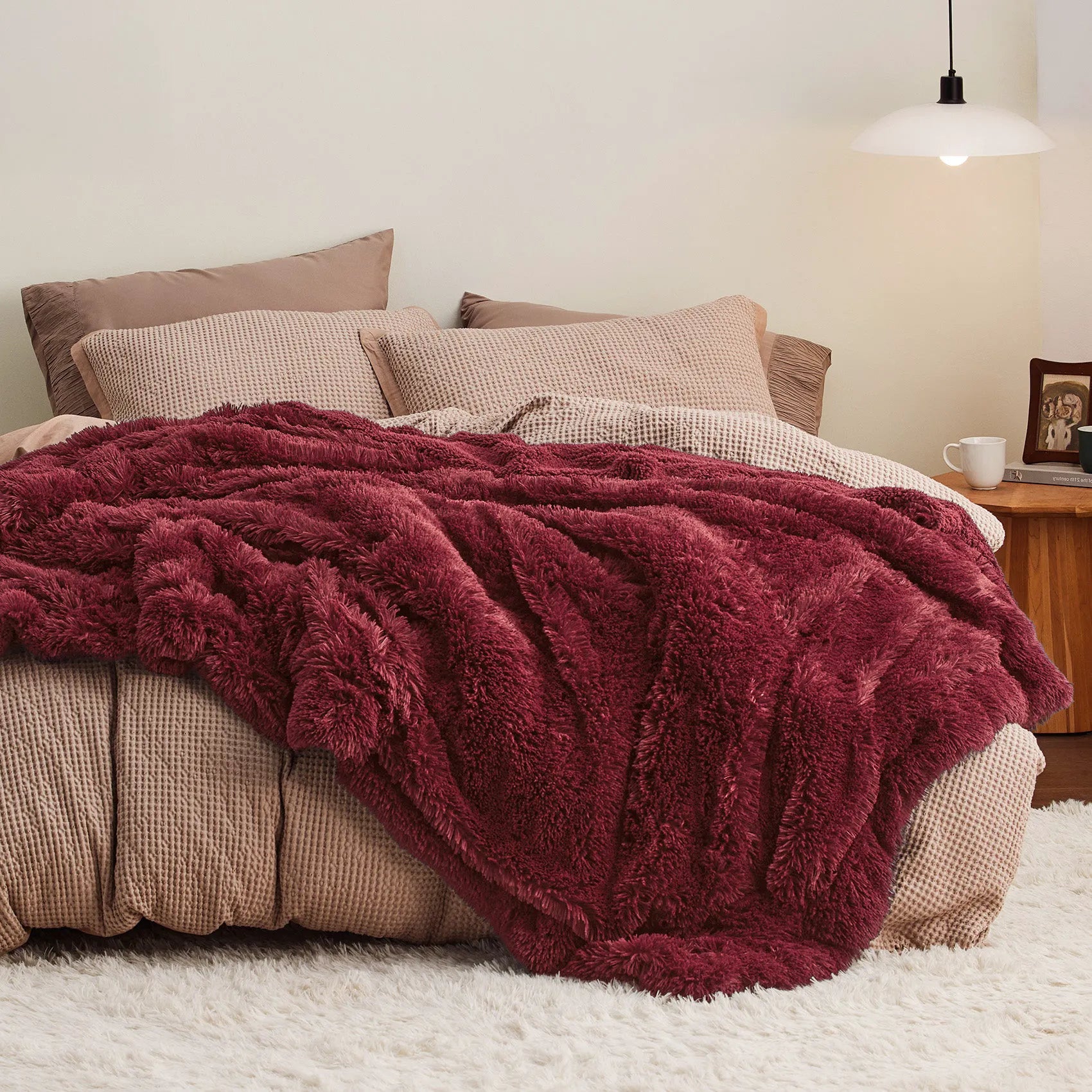 Fuzzy Faux Fur Throw Blanket