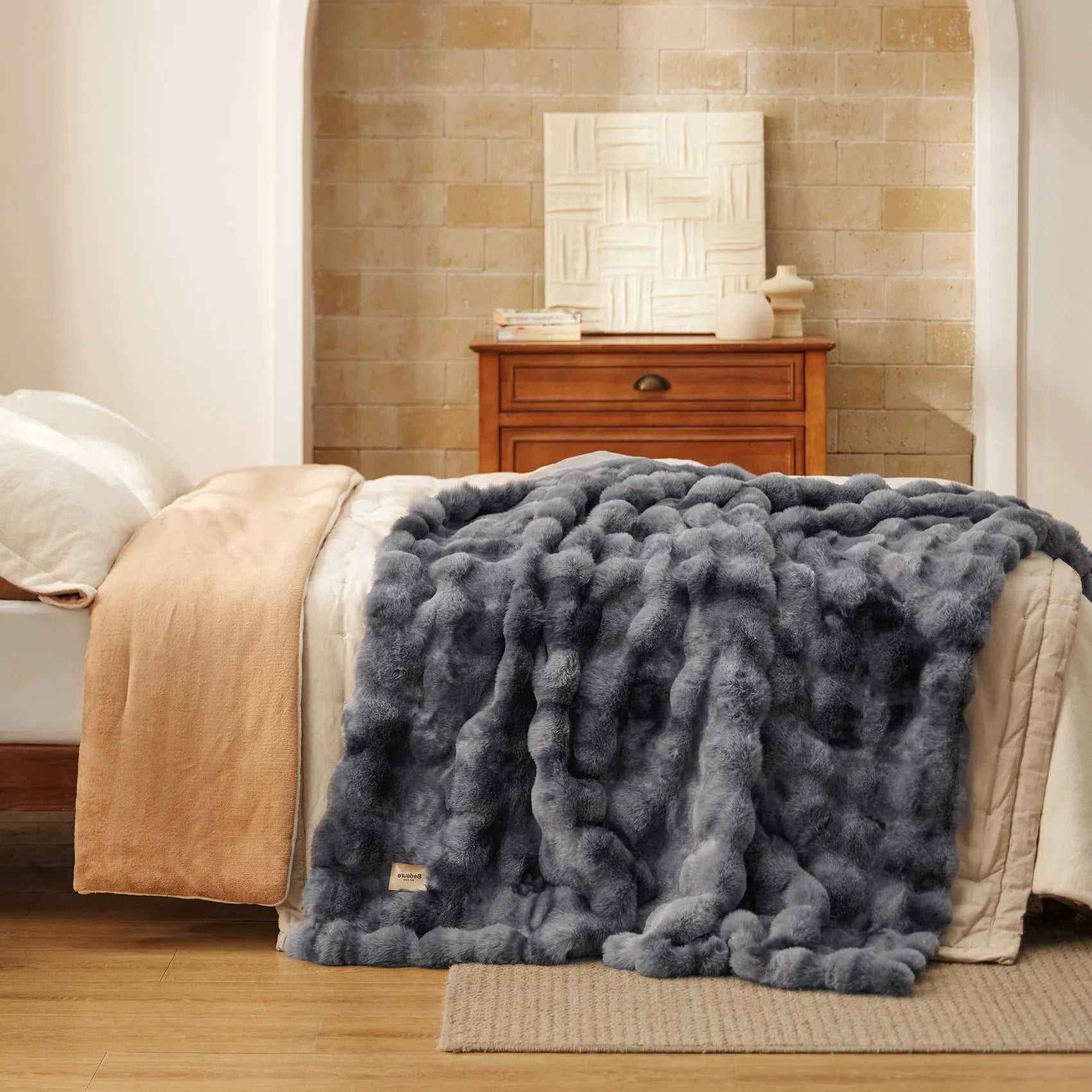 Faux Fur Bubble Blanket