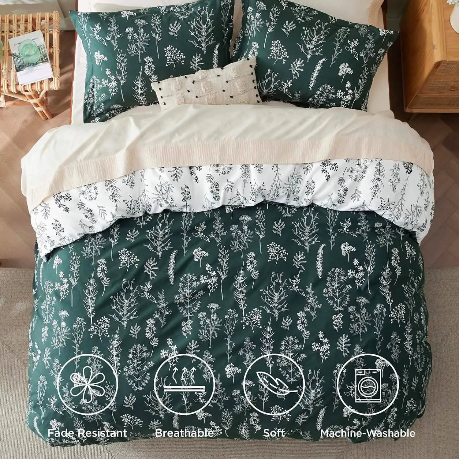 Reversible Floral Duvet Cover Set
