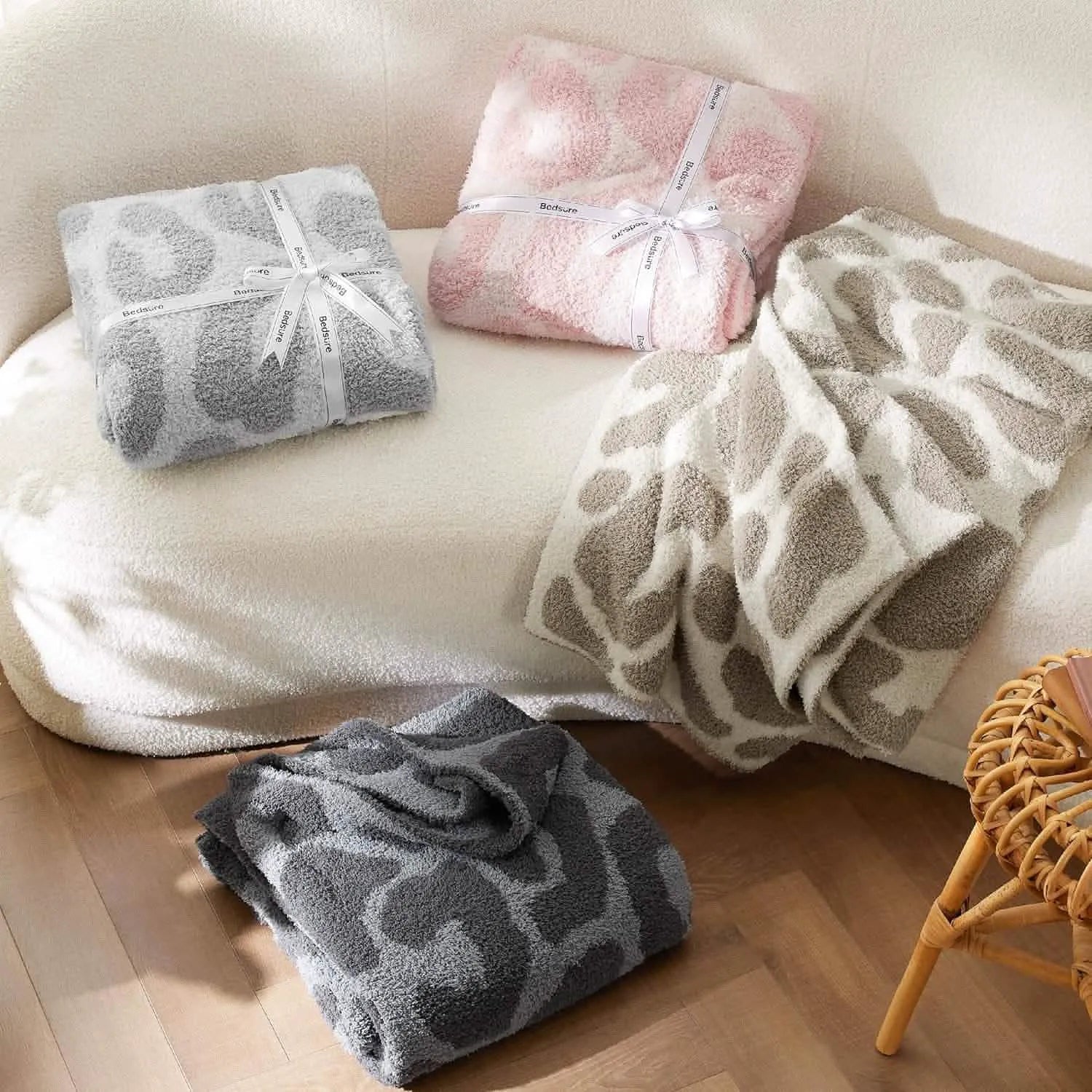 Feather Yarn Throw Blanket