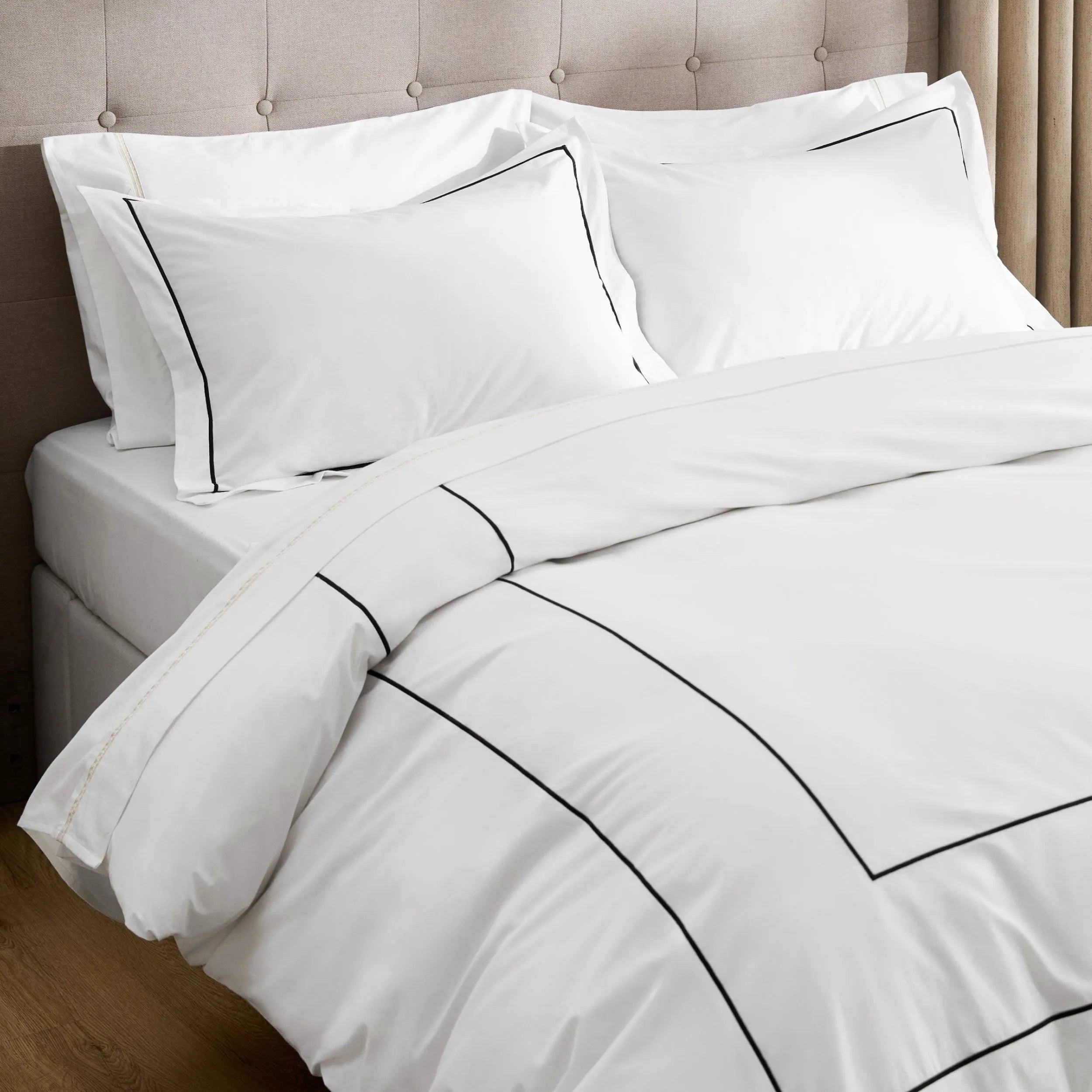 PureWoven™ Cotton Embroidered Hotel Duvet Cover Set