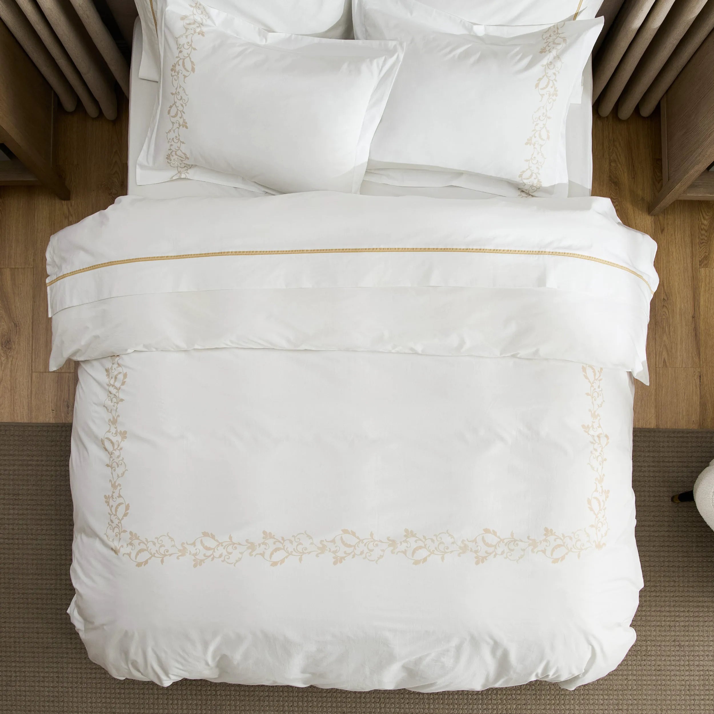PureWoven™ Cotton Embroidered Hotel Duvet Cover Set