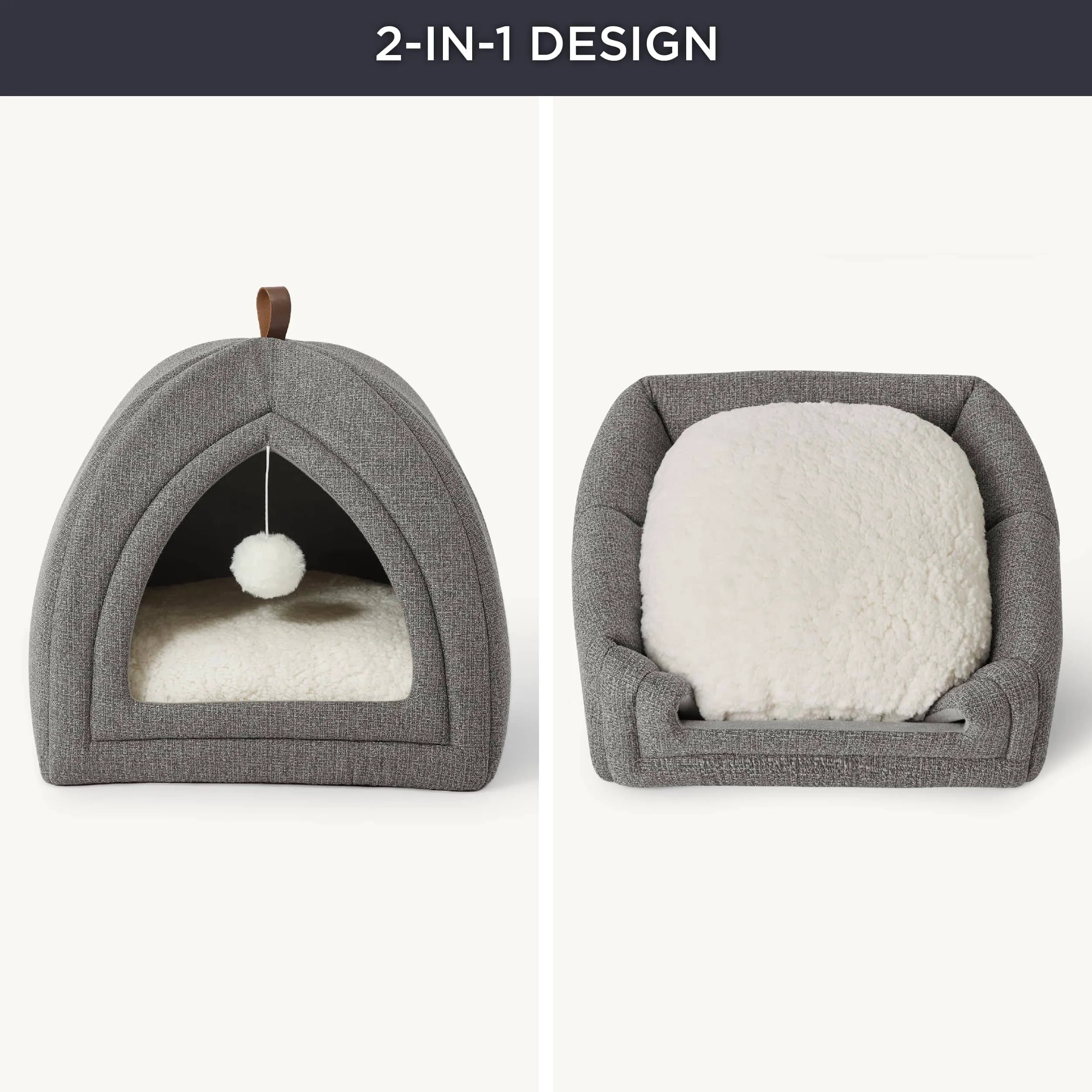 Faux-Linen Pet Tent for Cats and Dogs
