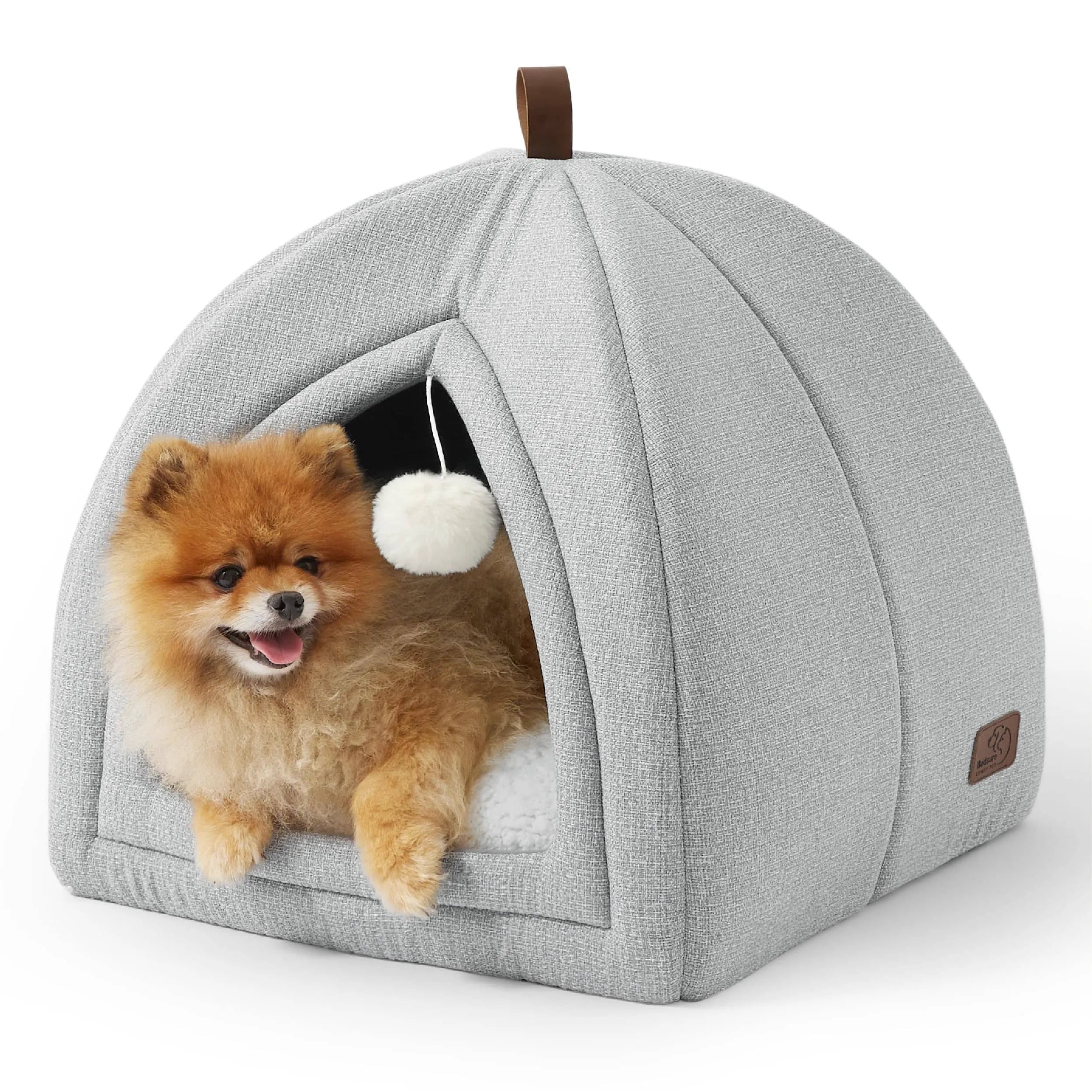 Faux-Linen Pet Tent for Cats and Dogs