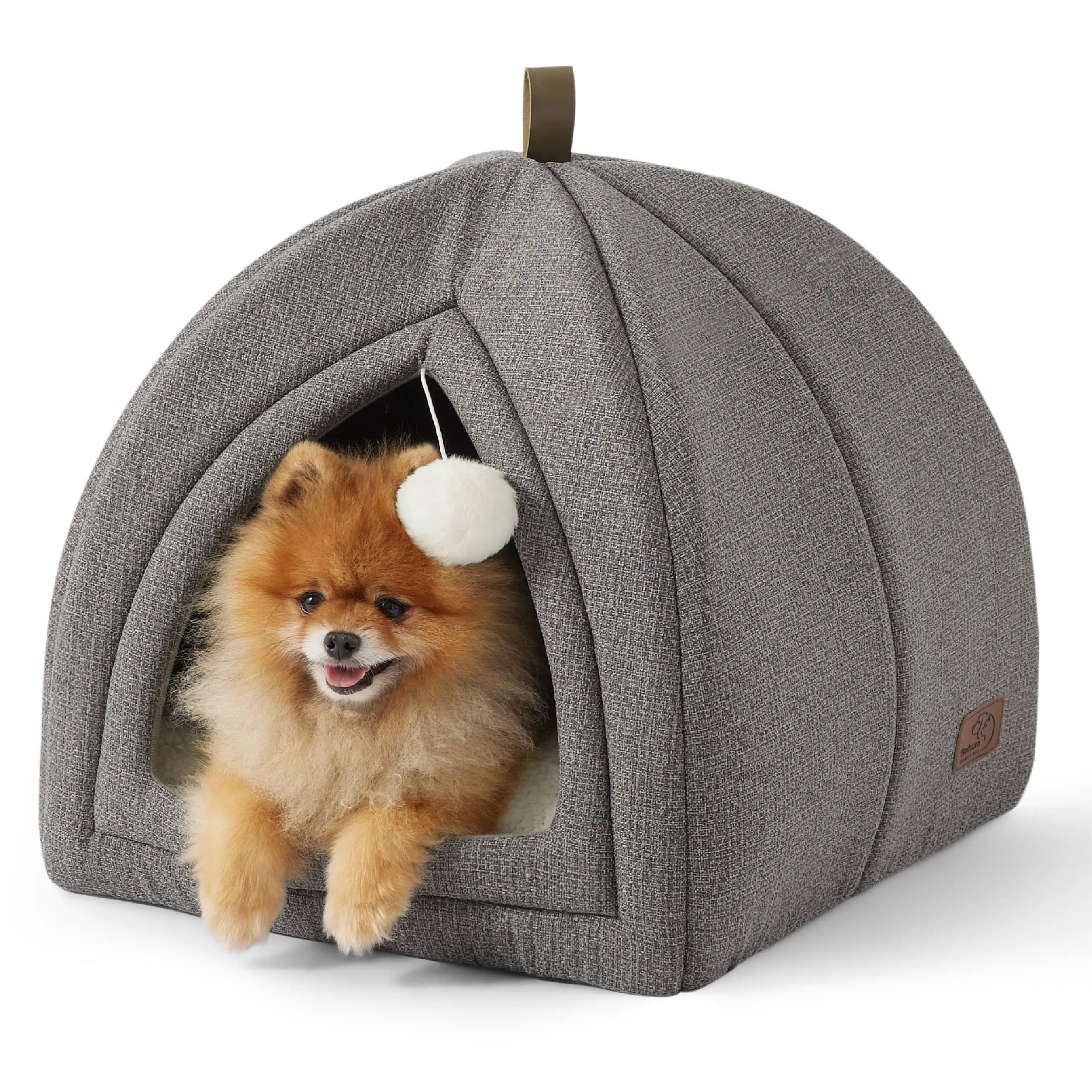 Faux-Linen Pet Tent for Cats and Dogs