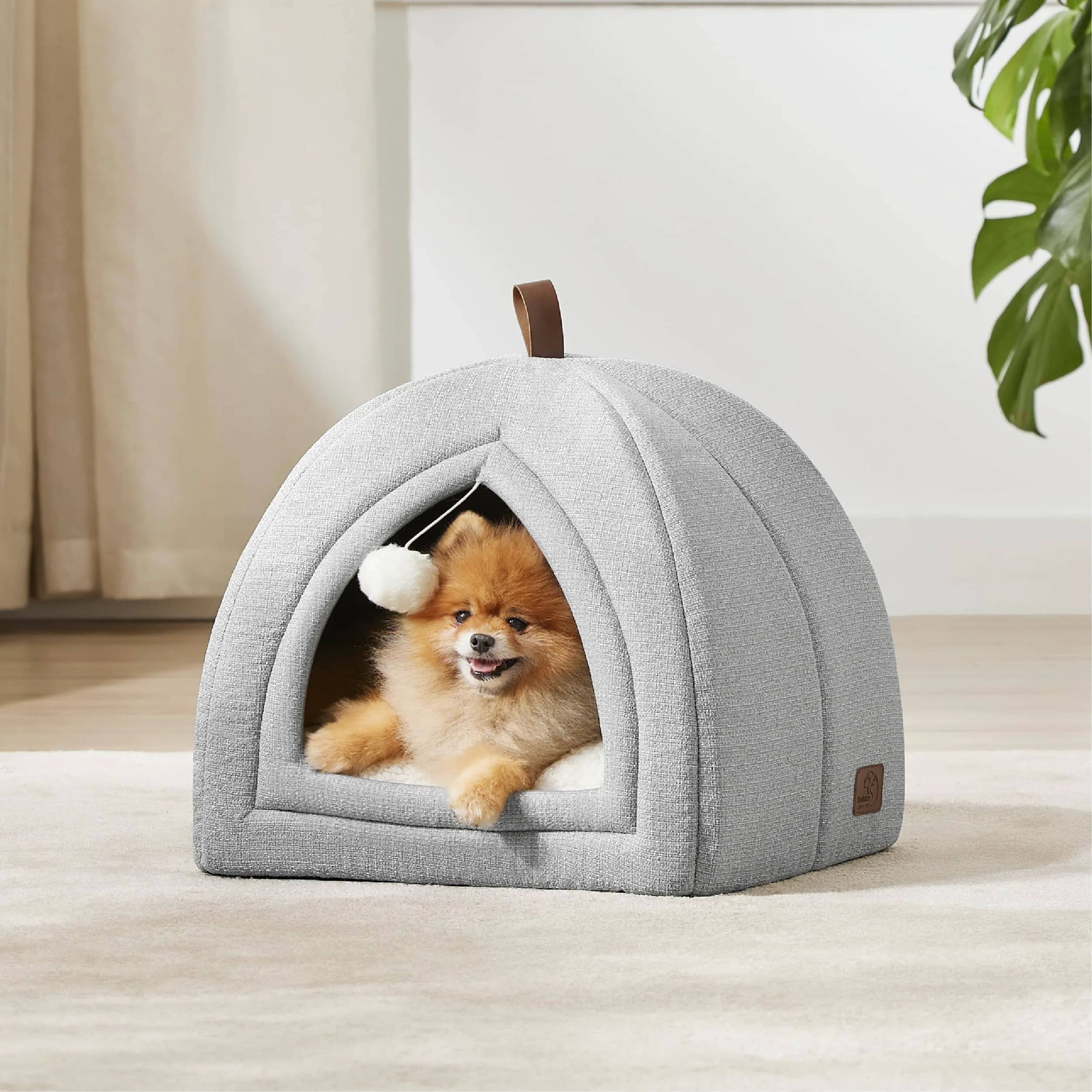 Faux-Linen Pet Tent for Cats and Dogs