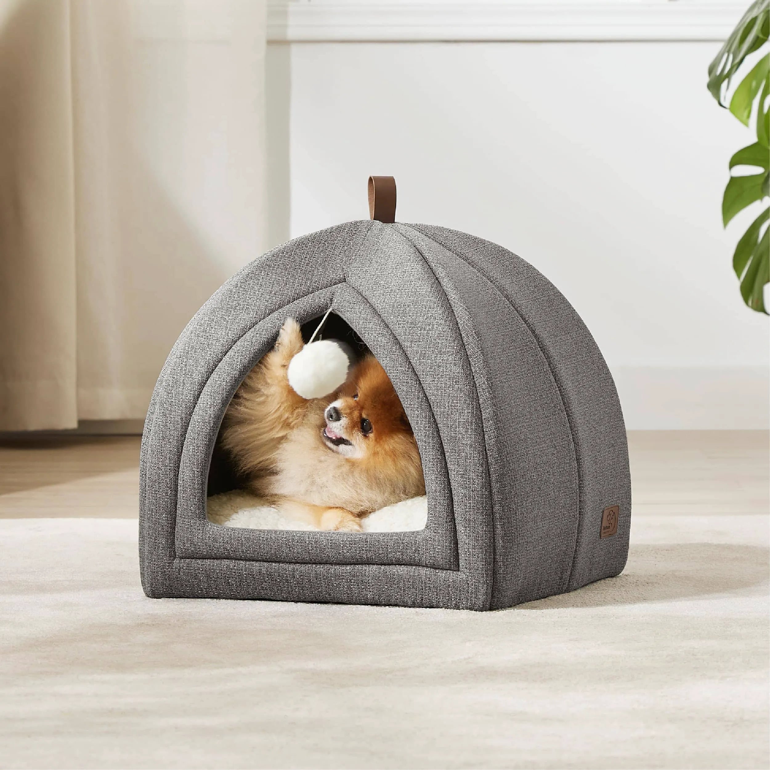 Faux-Linen Pet Tent for Cats and Dogs