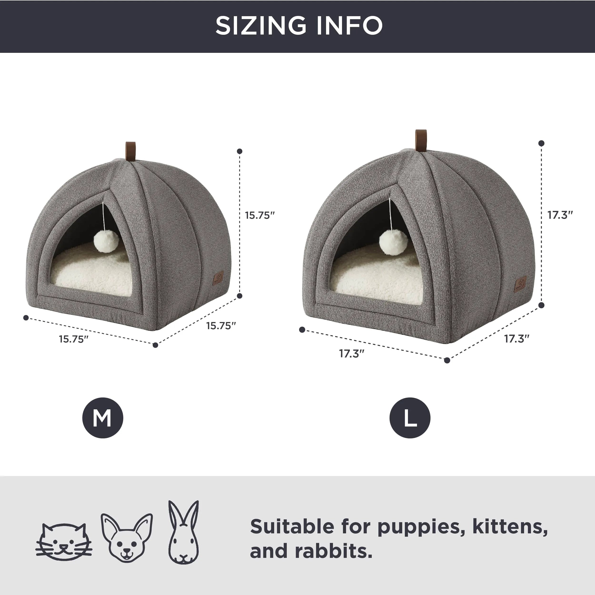 Faux-Linen Pet Tent for Cats and Dogs