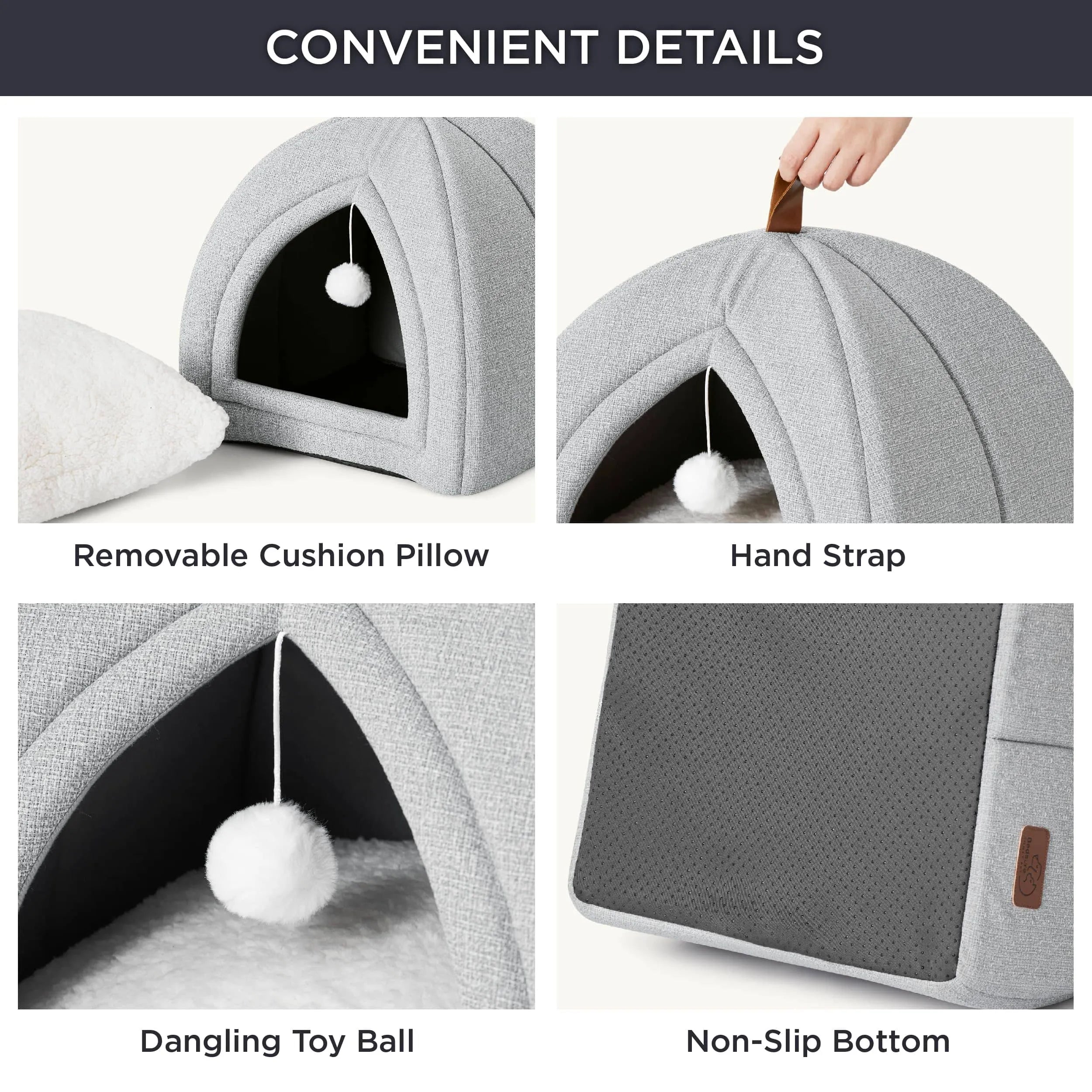 Faux-Linen Pet Tent for Cats and Dogs