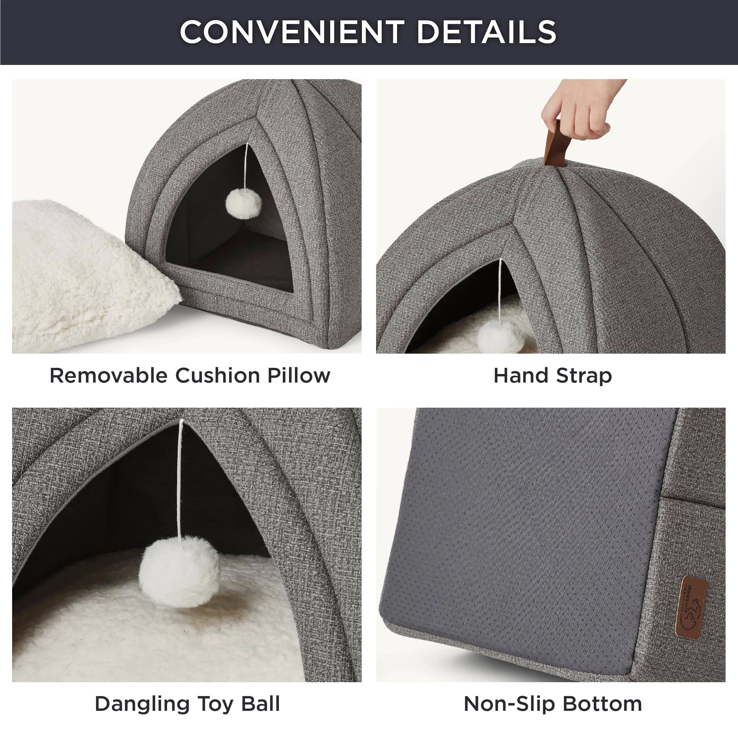 Faux-Linen Pet Tent for Cats and Dogs