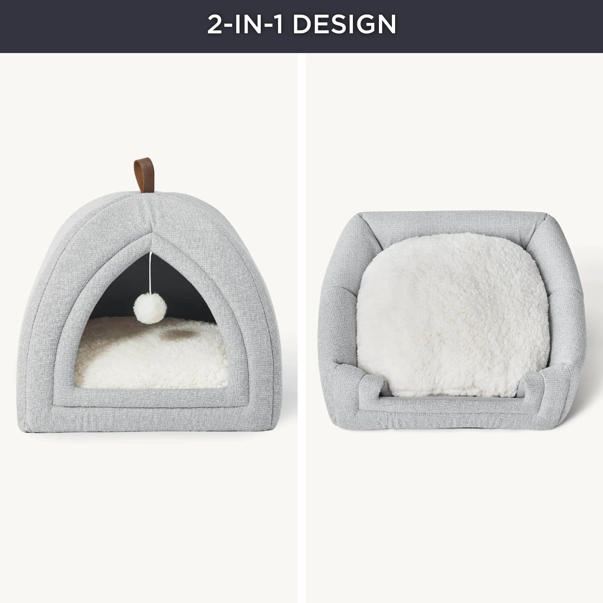 Faux-Linen Pet Tent for Cats and Dogs