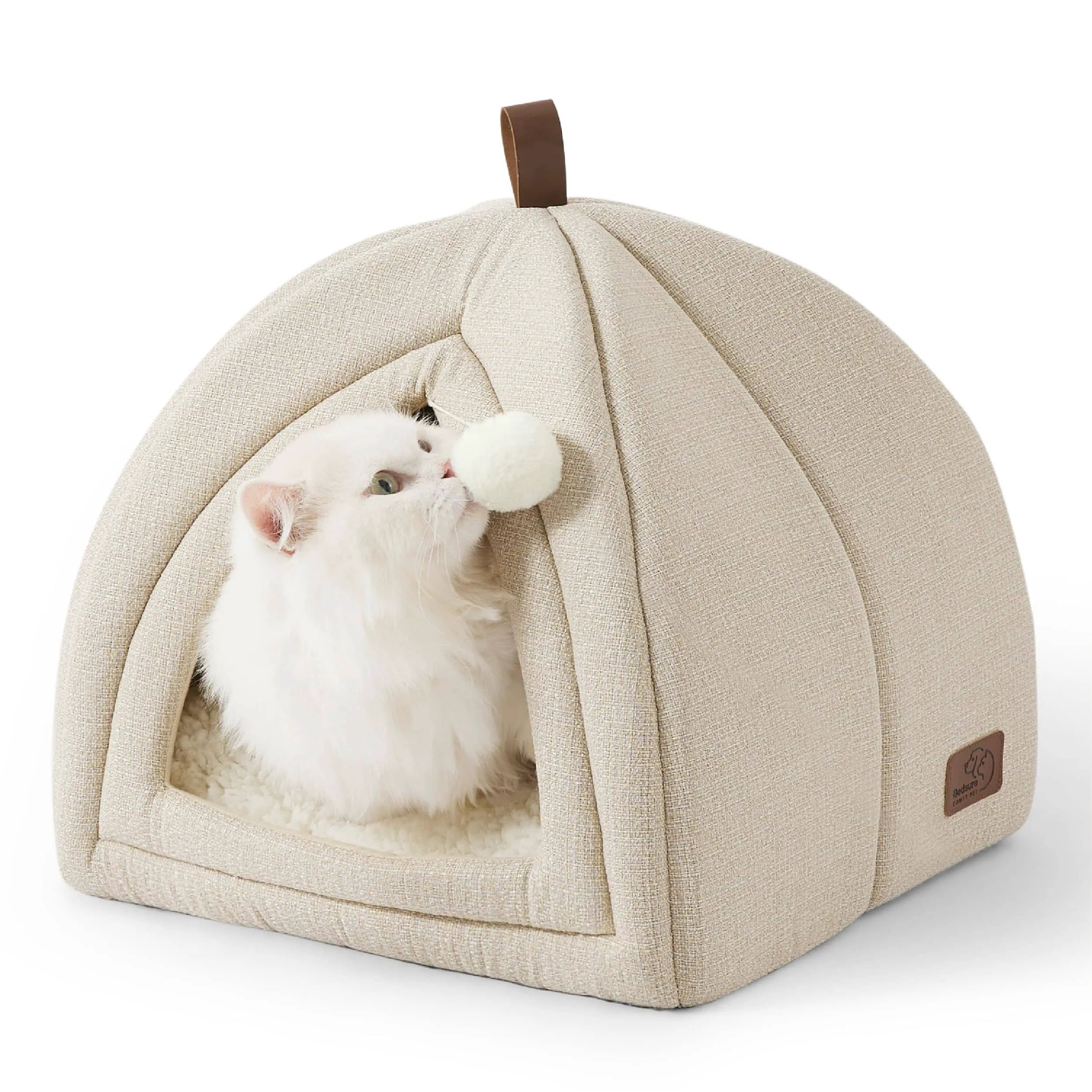 Faux-Linen Pet Tent for Cats and Dogs