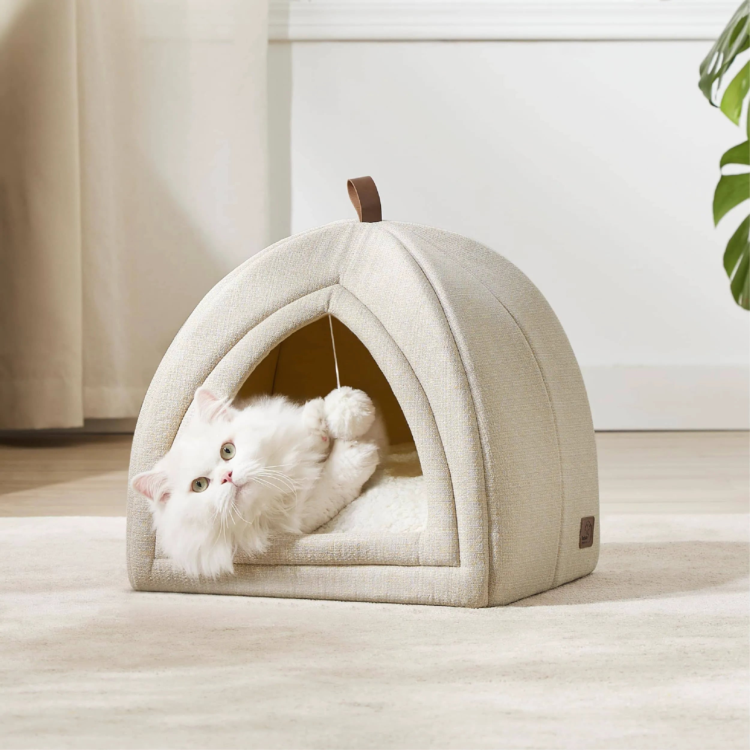 Faux-Linen Pet Tent for Cats and Dogs