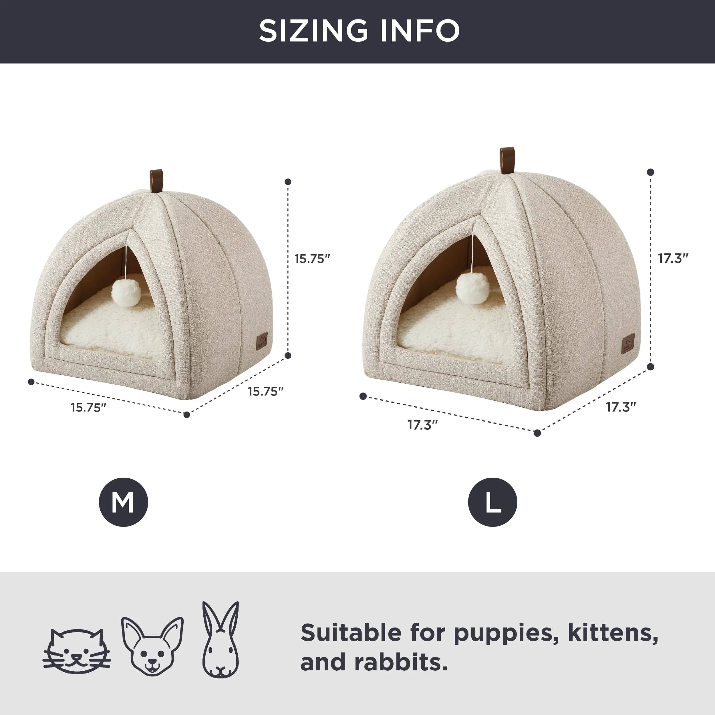 Faux-Linen Pet Tent for Cats and Dogs