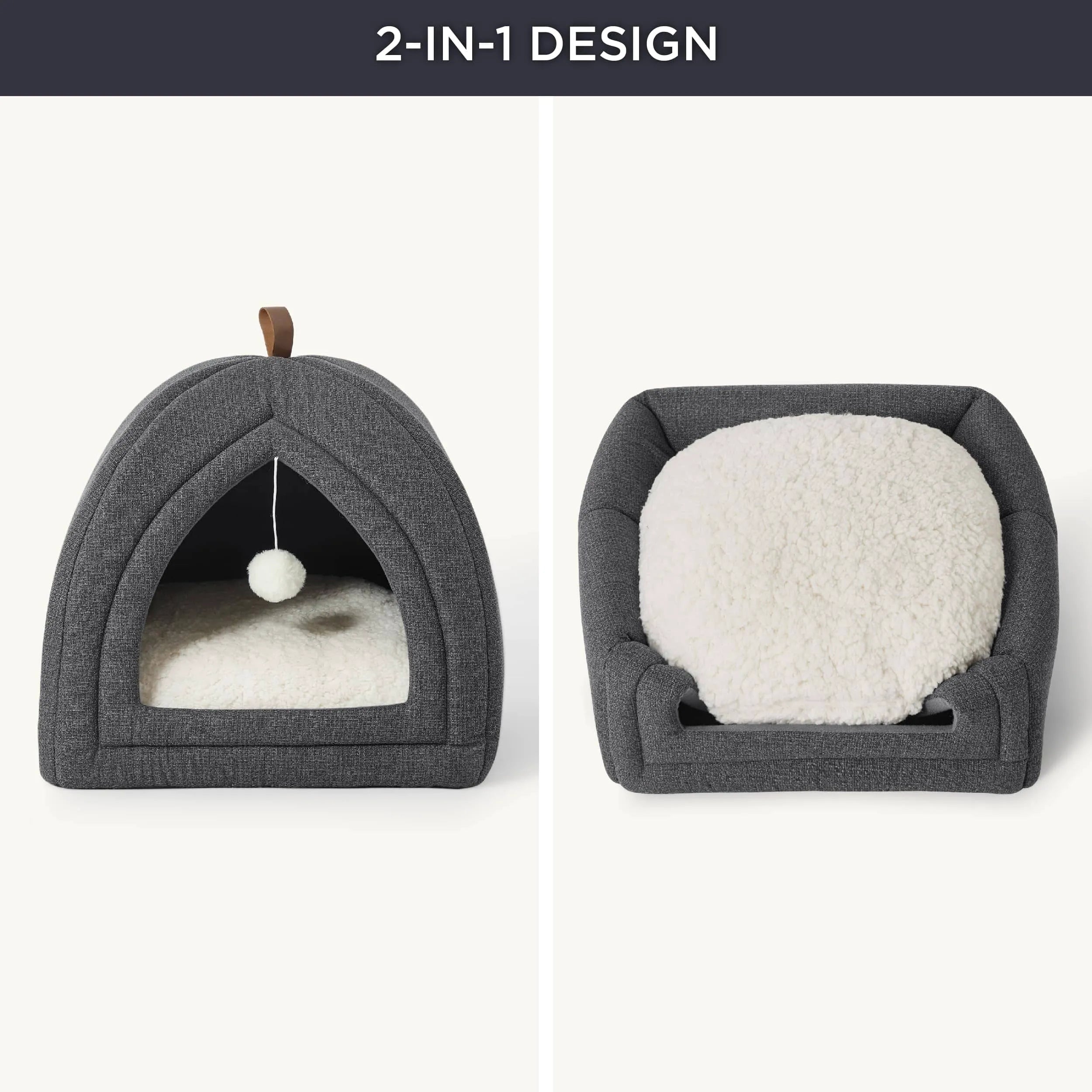 Faux-Linen Pet Tent for Cats and Dogs